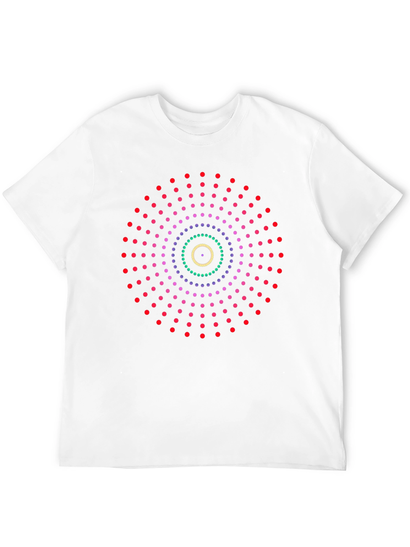 Geometric Dot Pattern Black T-Shirt