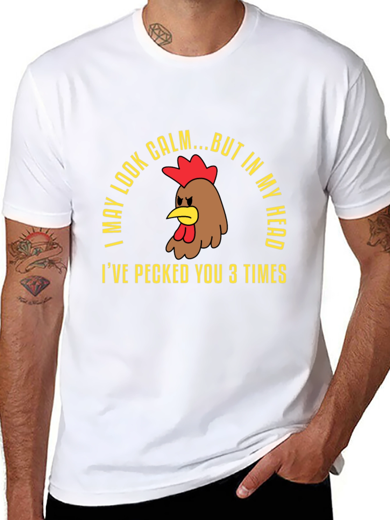 Calm Chicken Graphic Tee - Funny Humor T-Shirt
