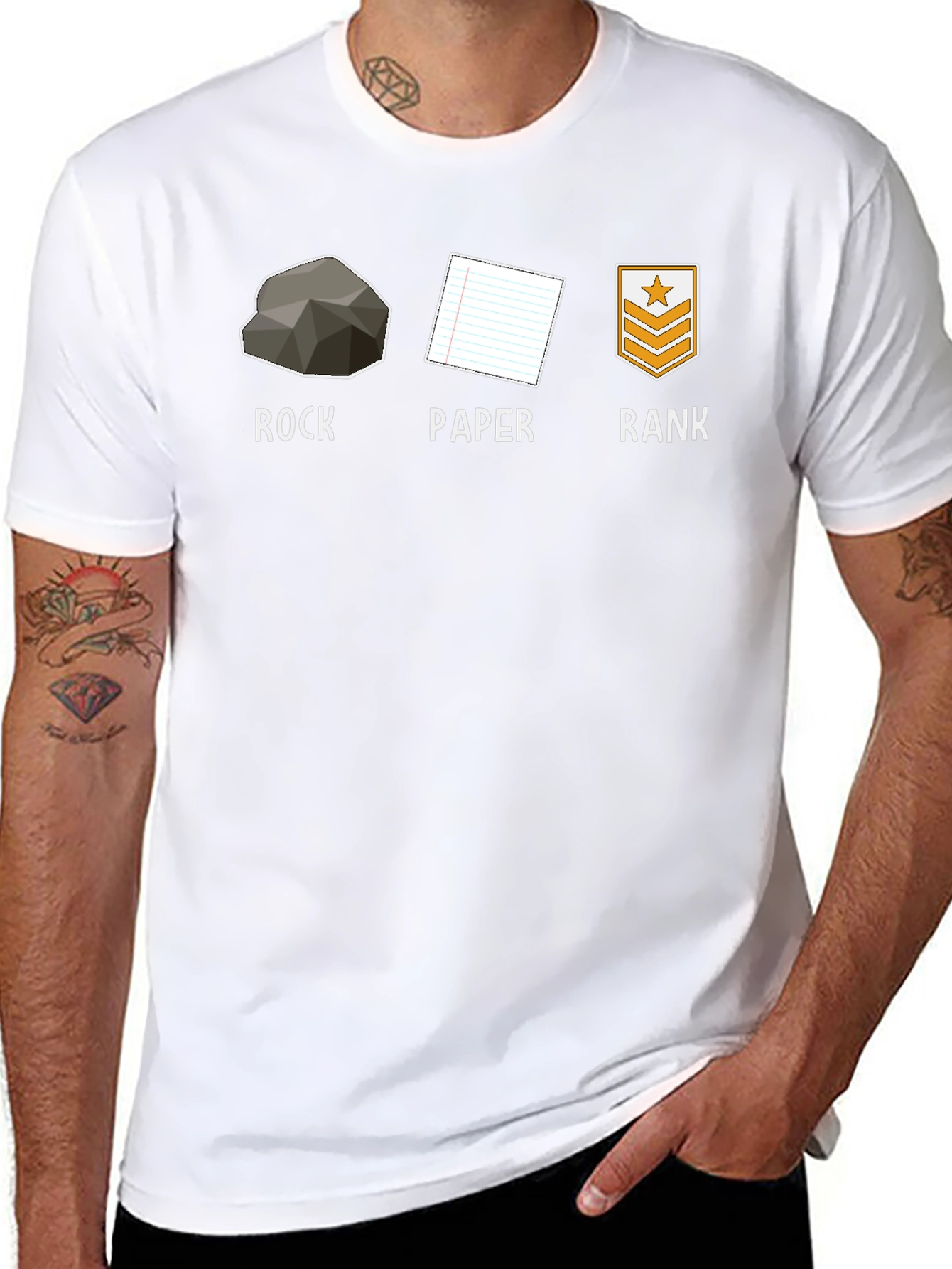 Rock Paper Rank Funny T-Shirt