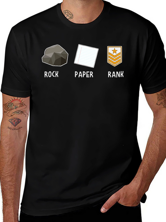 Rock Paper Rank Funny T-Shirt