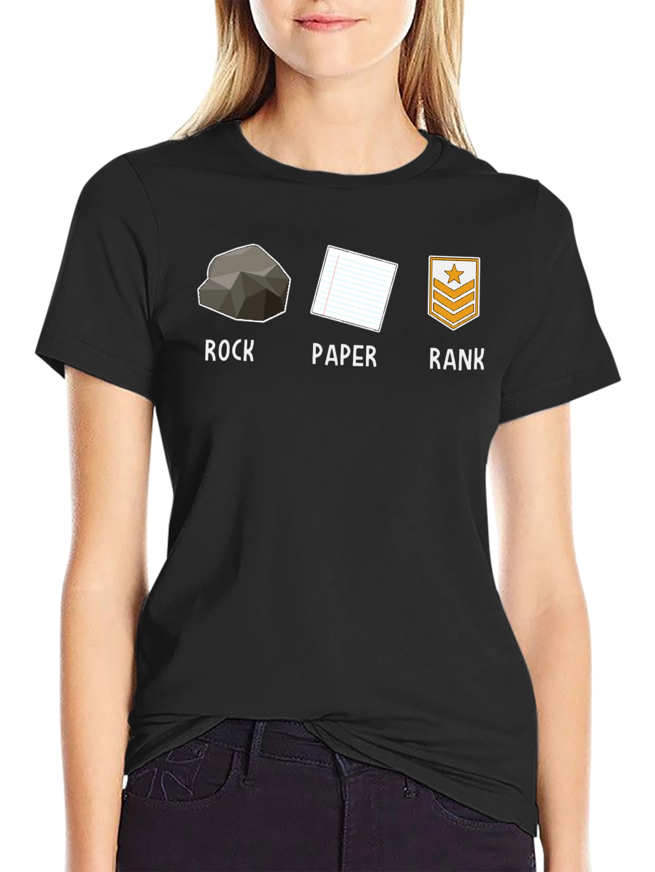 Rock Paper Rank Funny T-Shirt