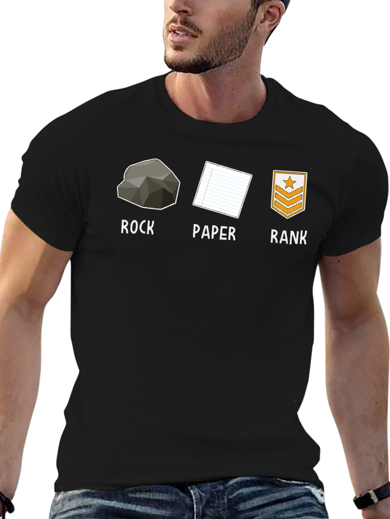 Rock Paper Rank Funny T-Shirt