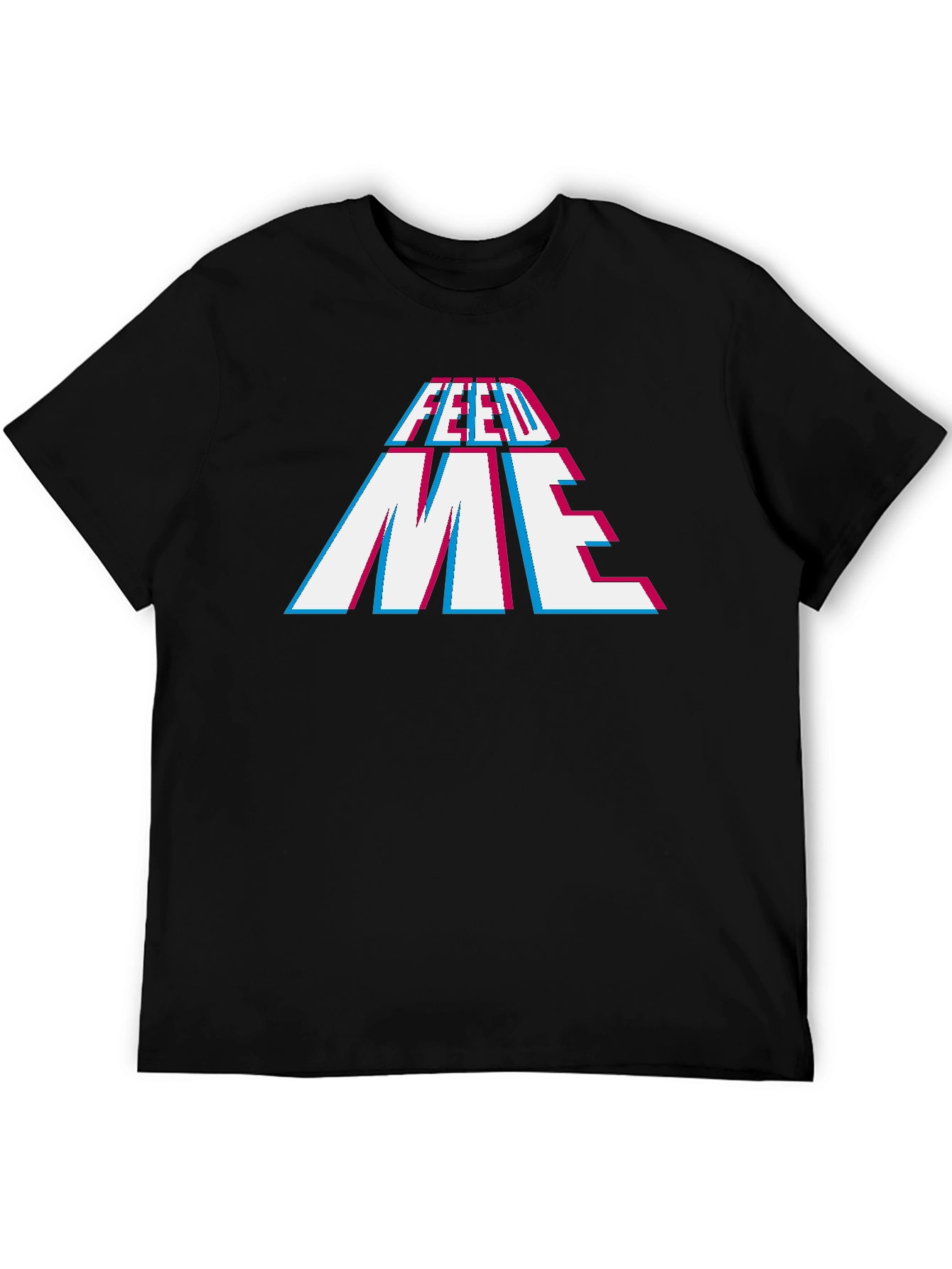 Feed Me Graphic Print Black T-Shirt