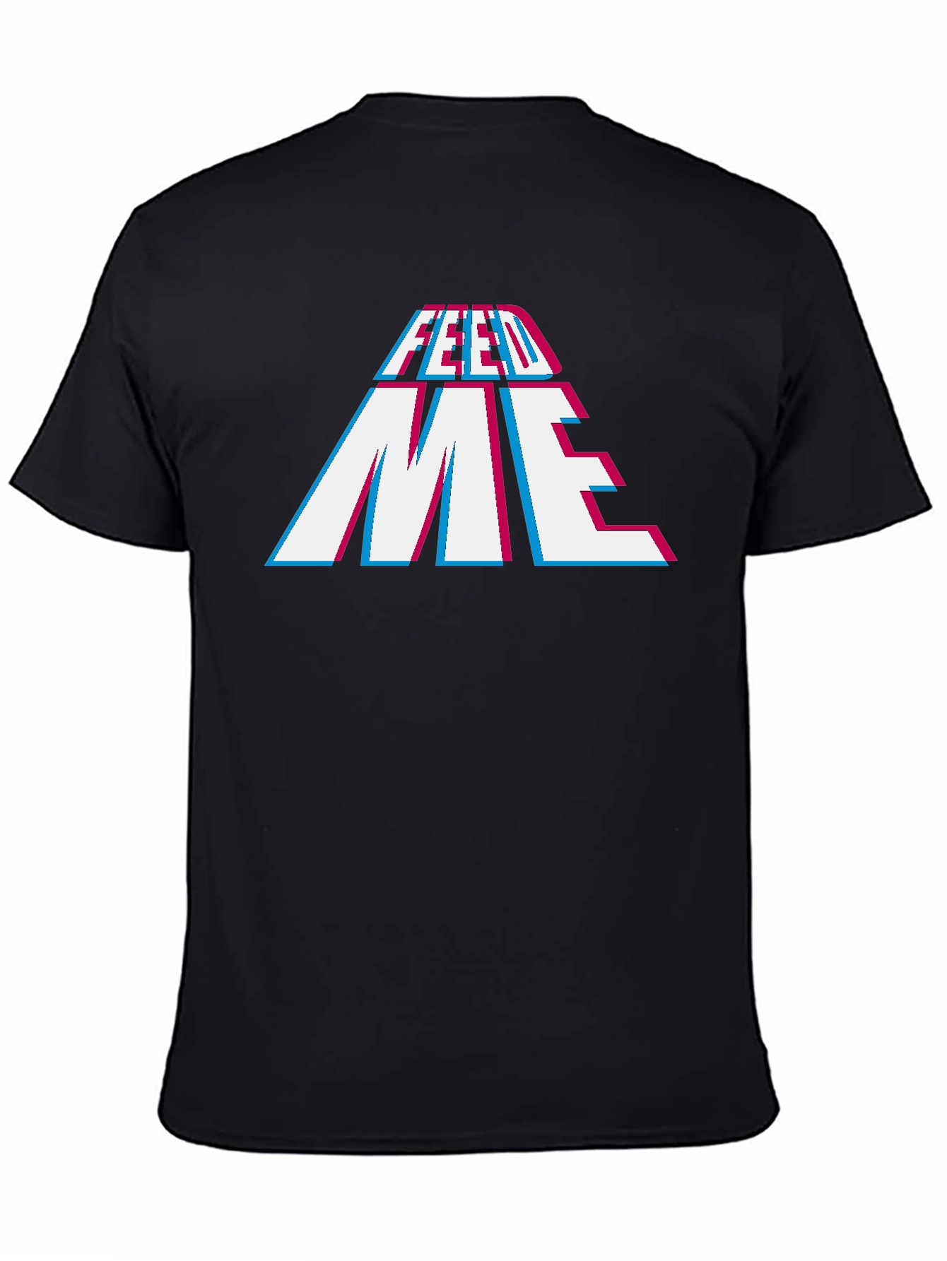 Feed Me Graphic Print Black T-Shirt