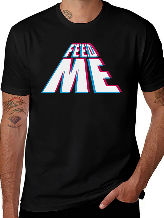 Feed Me Graphic Print Black T-Shirt