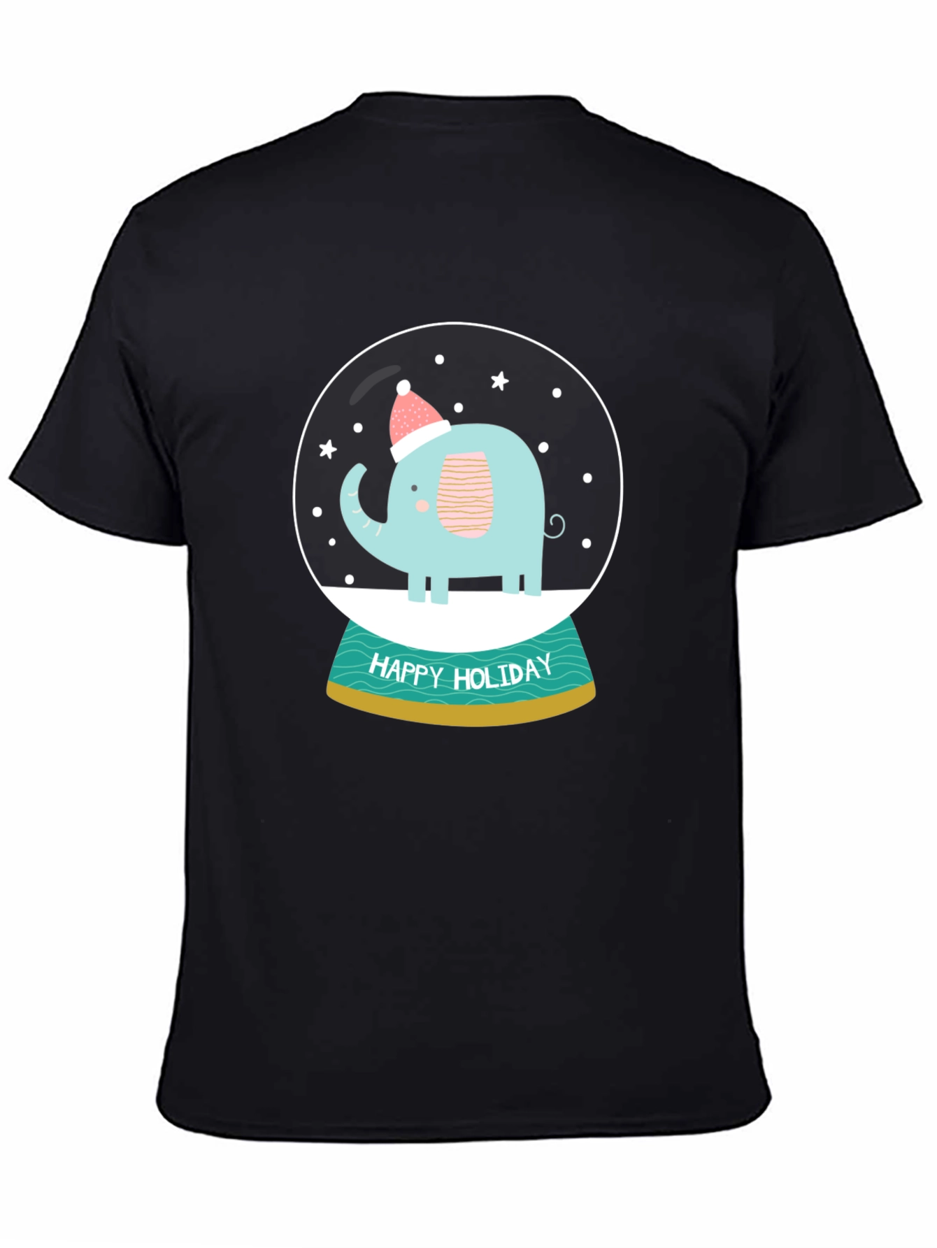 Holiday Elephant Snow Globe Graphic Tee