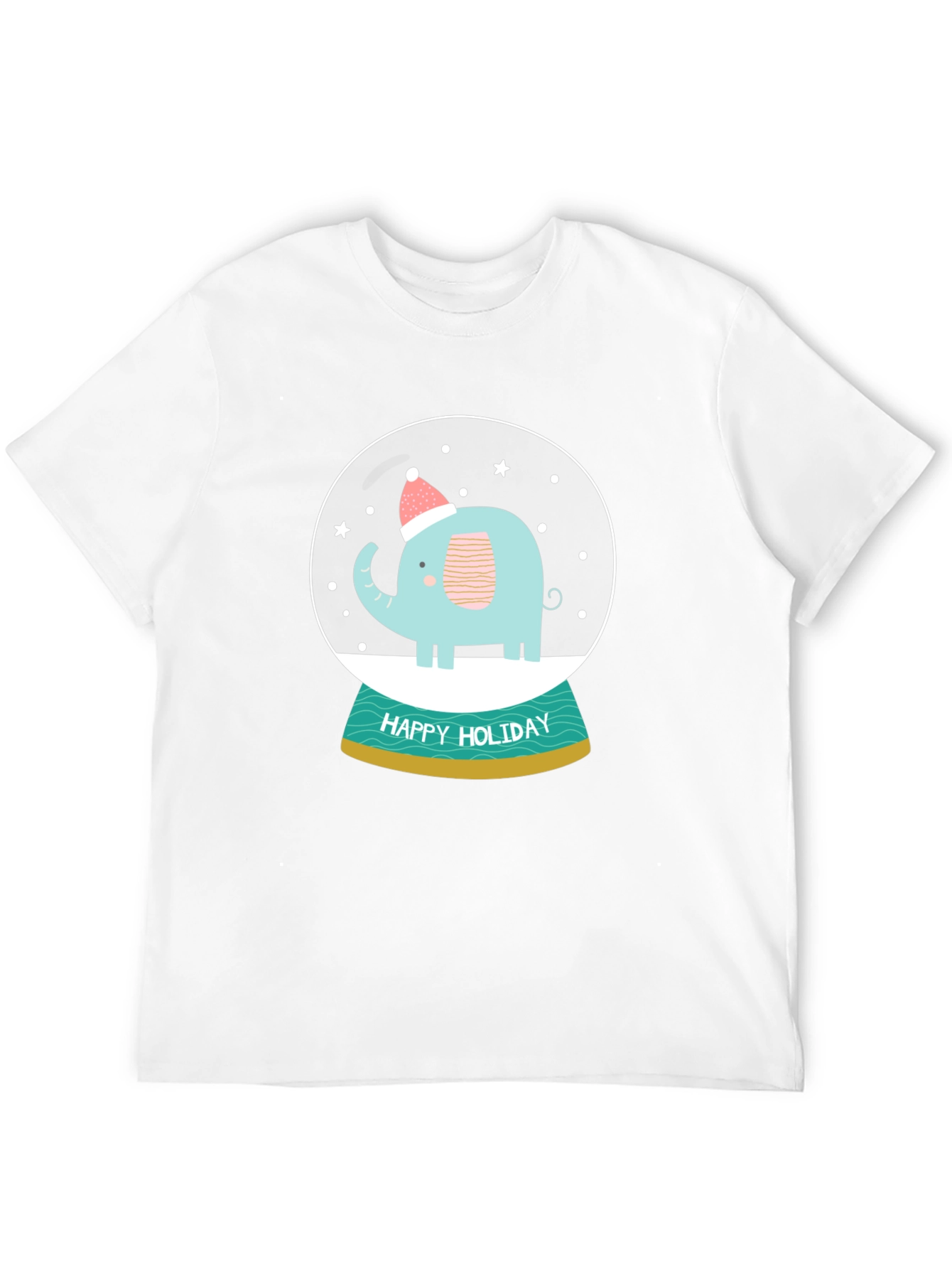 Holiday Elephant Snow Globe Graphic Tee