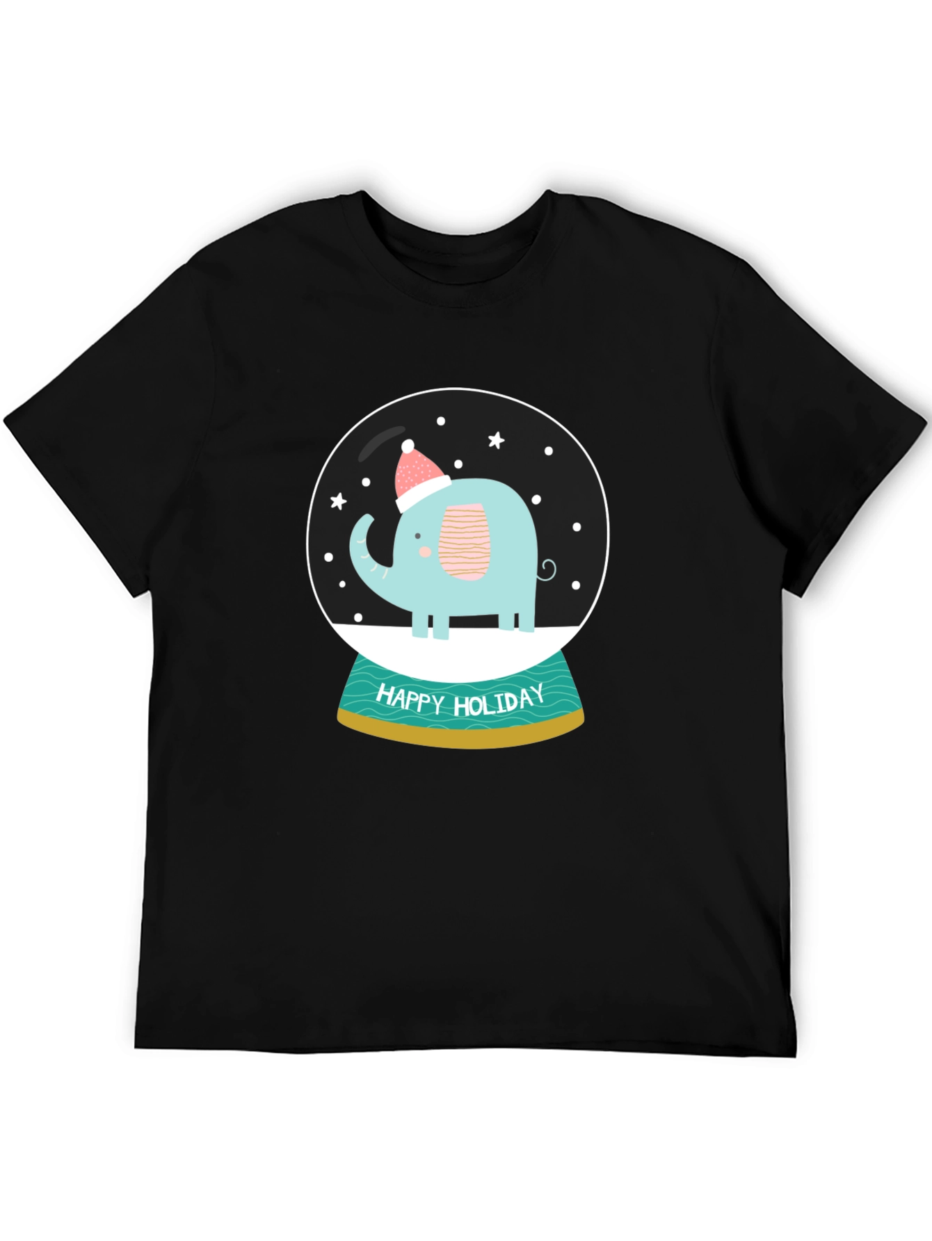 Holiday Elephant Snow Globe Graphic Tee