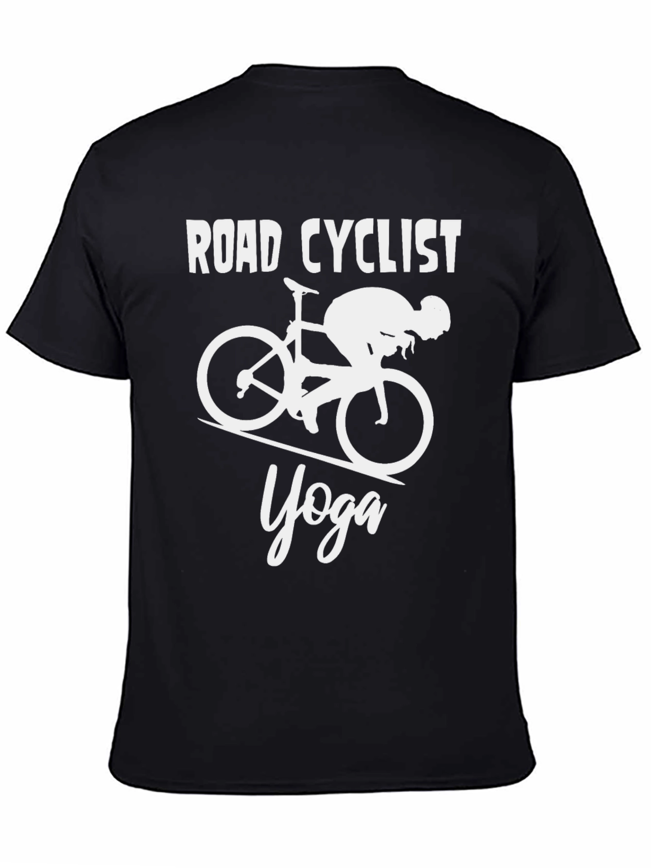 Road Cyclist Yoga Graphic T-Shirt - Black
