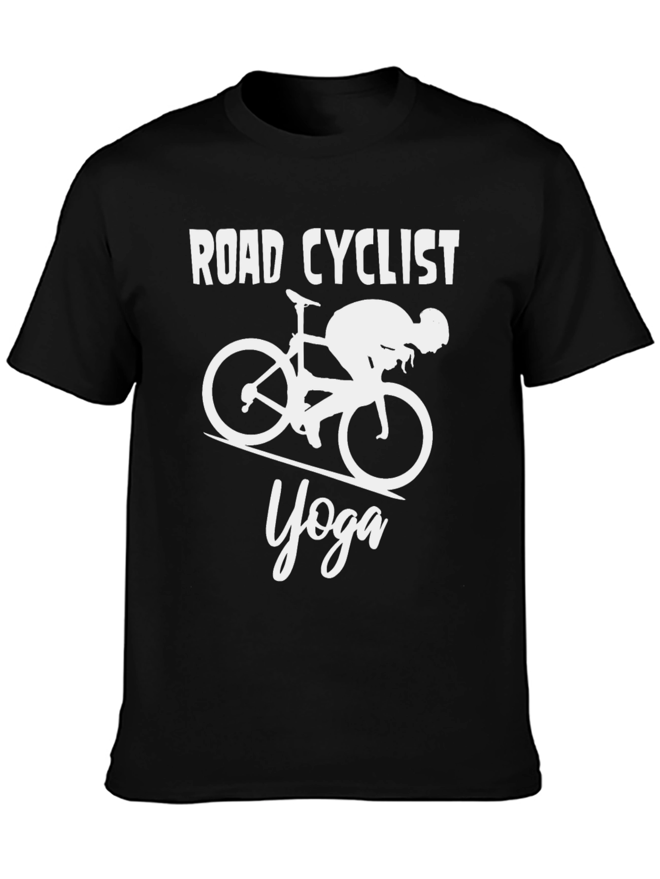 Road Cyclist Yoga Graphic T-Shirt - Black