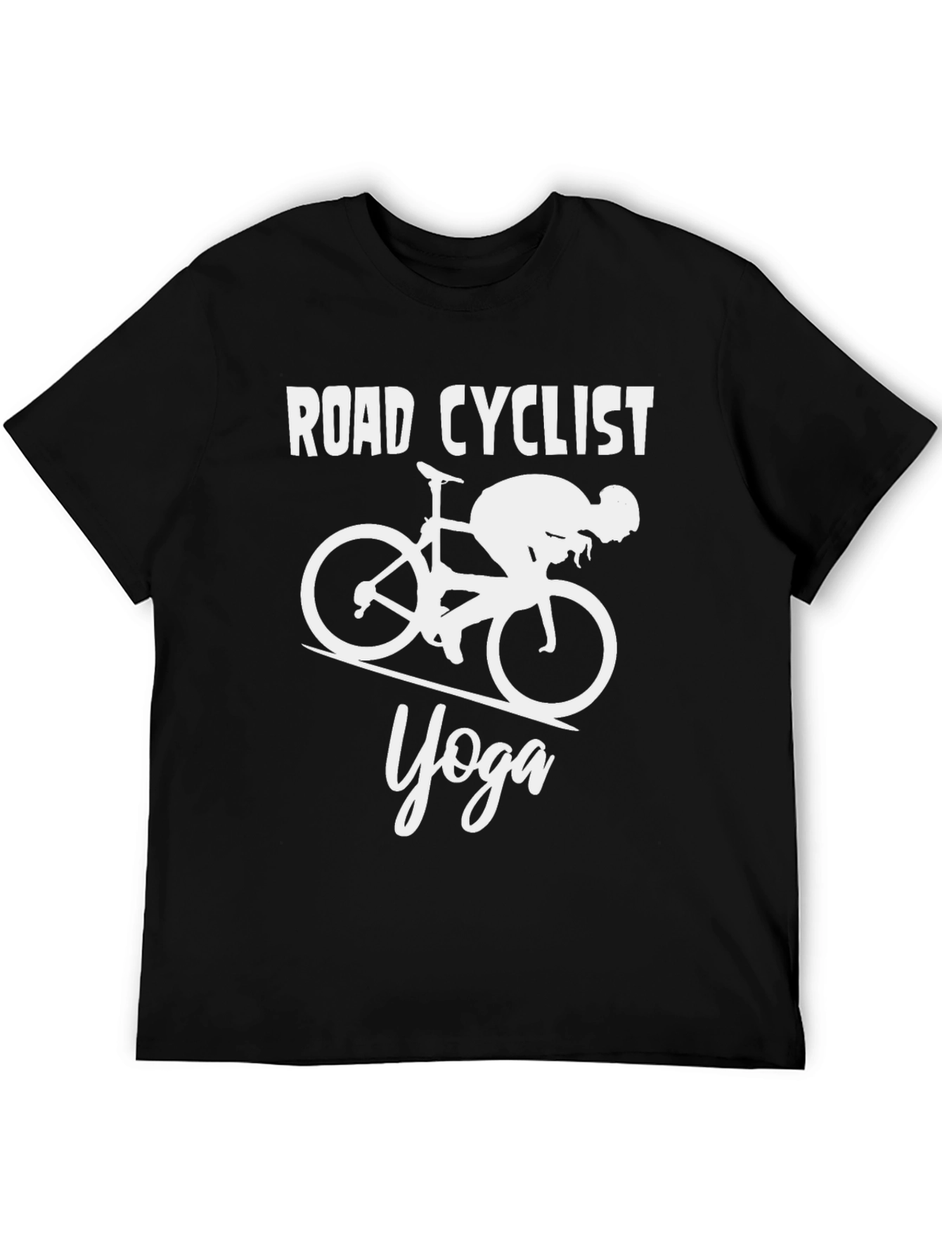 Road Cyclist Yoga Graphic T-Shirt - Black