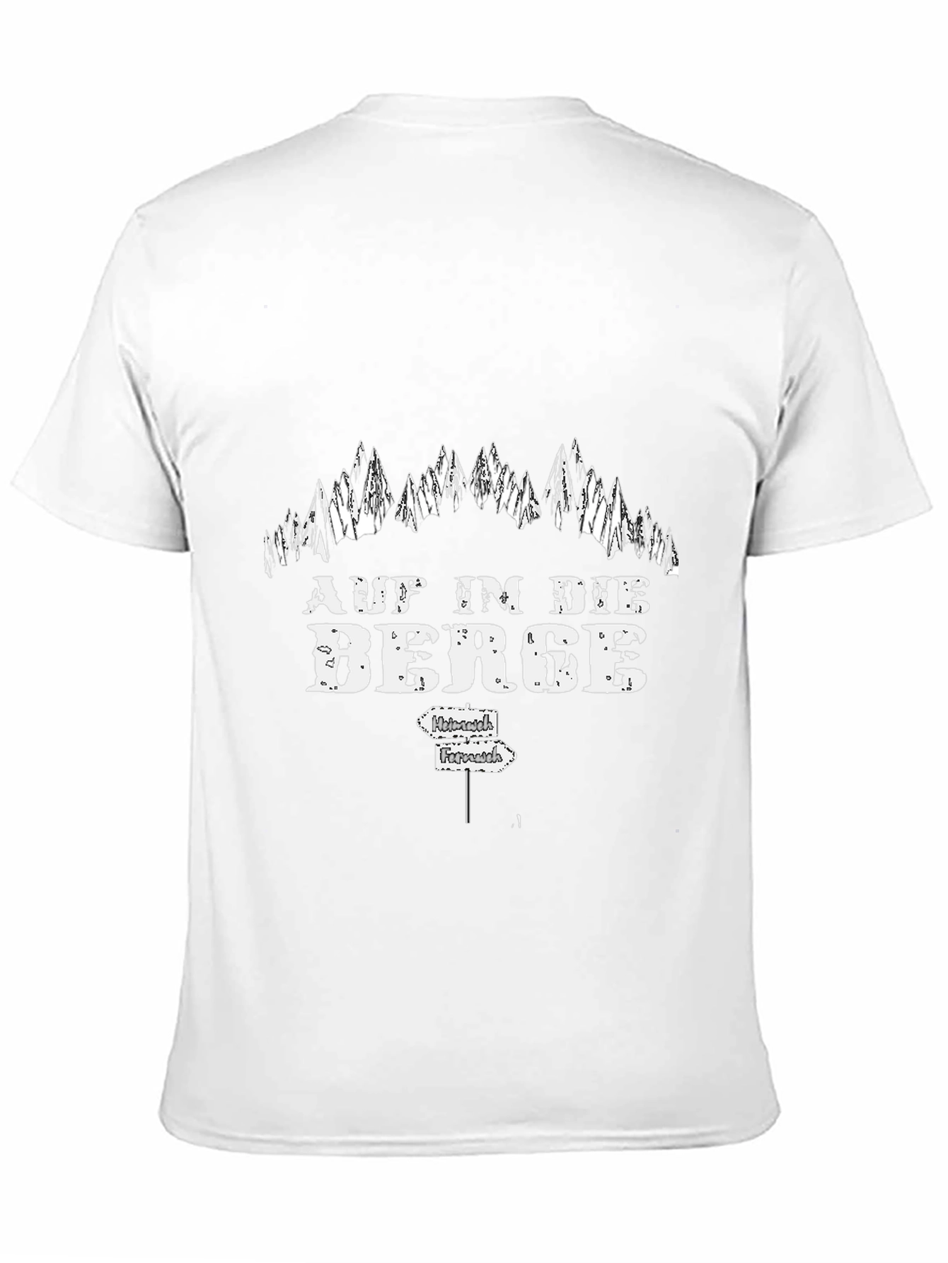Mens Black Auf in die Berge T-Shirt