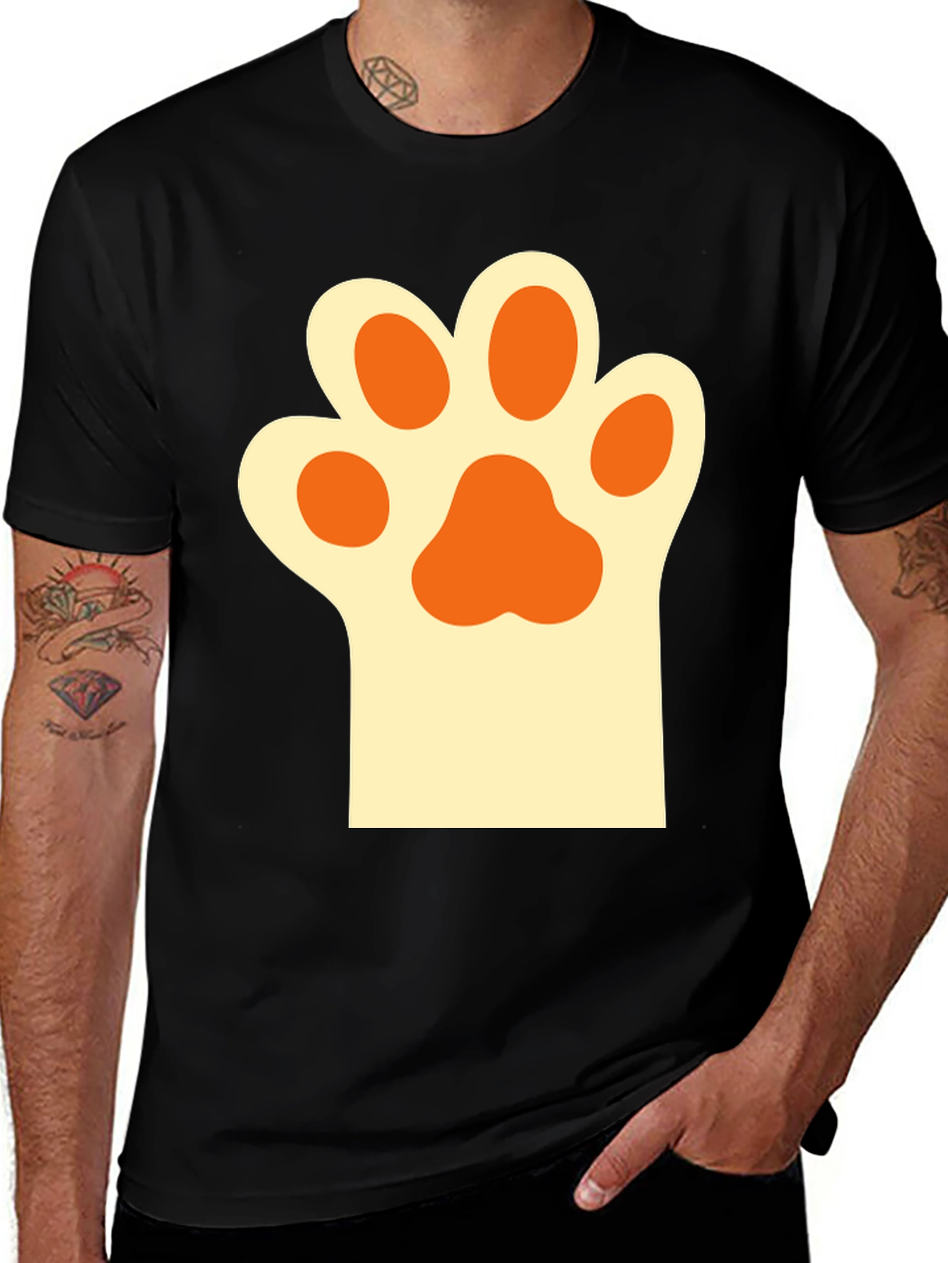 Cute Cat Paw Print T-Shirt