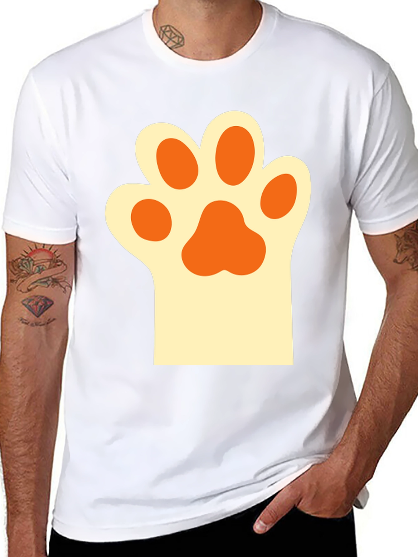 Cute Cat Paw Print T-Shirt