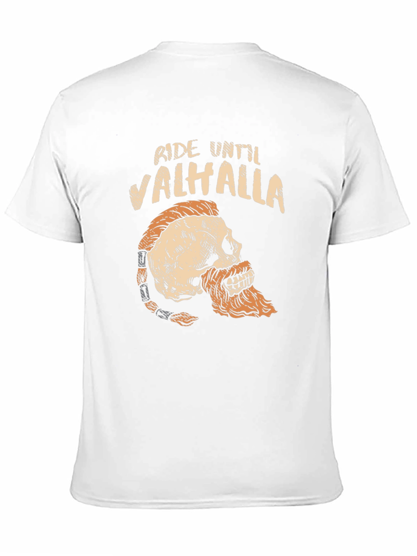 Ride Until Valhalla Skull Viking Graphic T-Shirt
