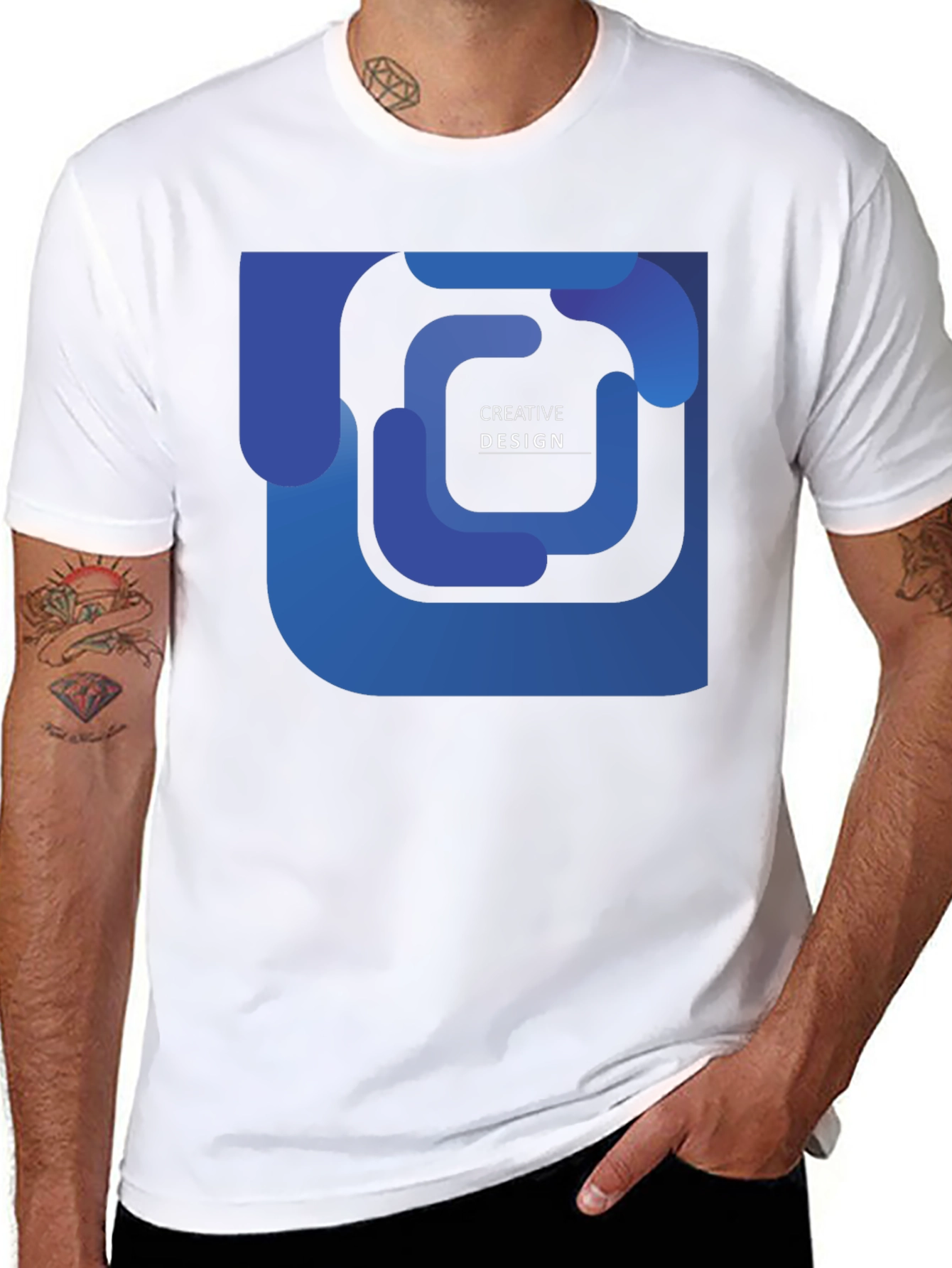 Creative Design Black T-Shirt
