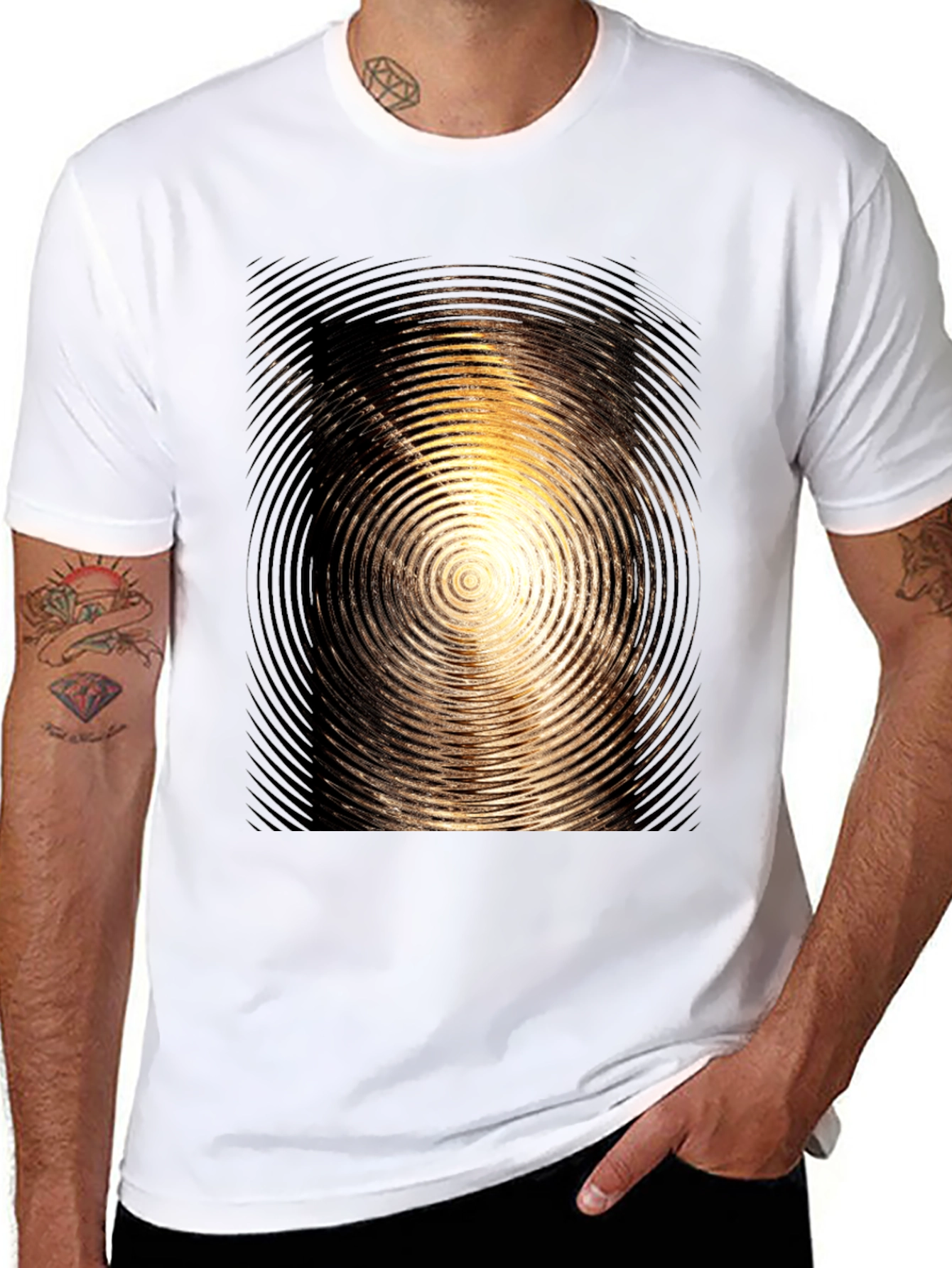 Swirl Graphic Mens Black T-Shirt