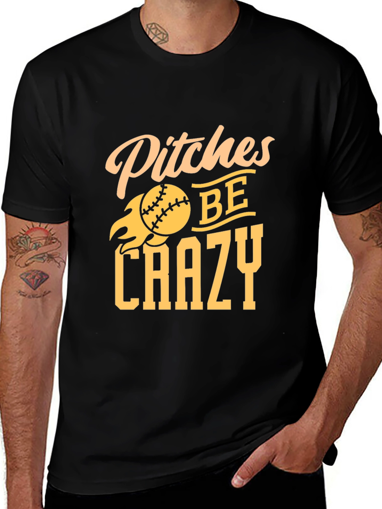 Pitches Be Crazy Baseball T-Shirt