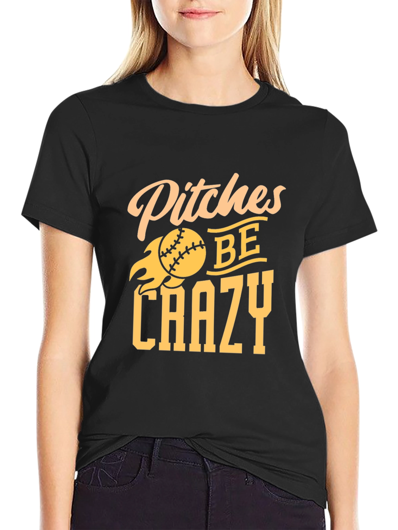 Pitches Be Crazy Baseball T-Shirt