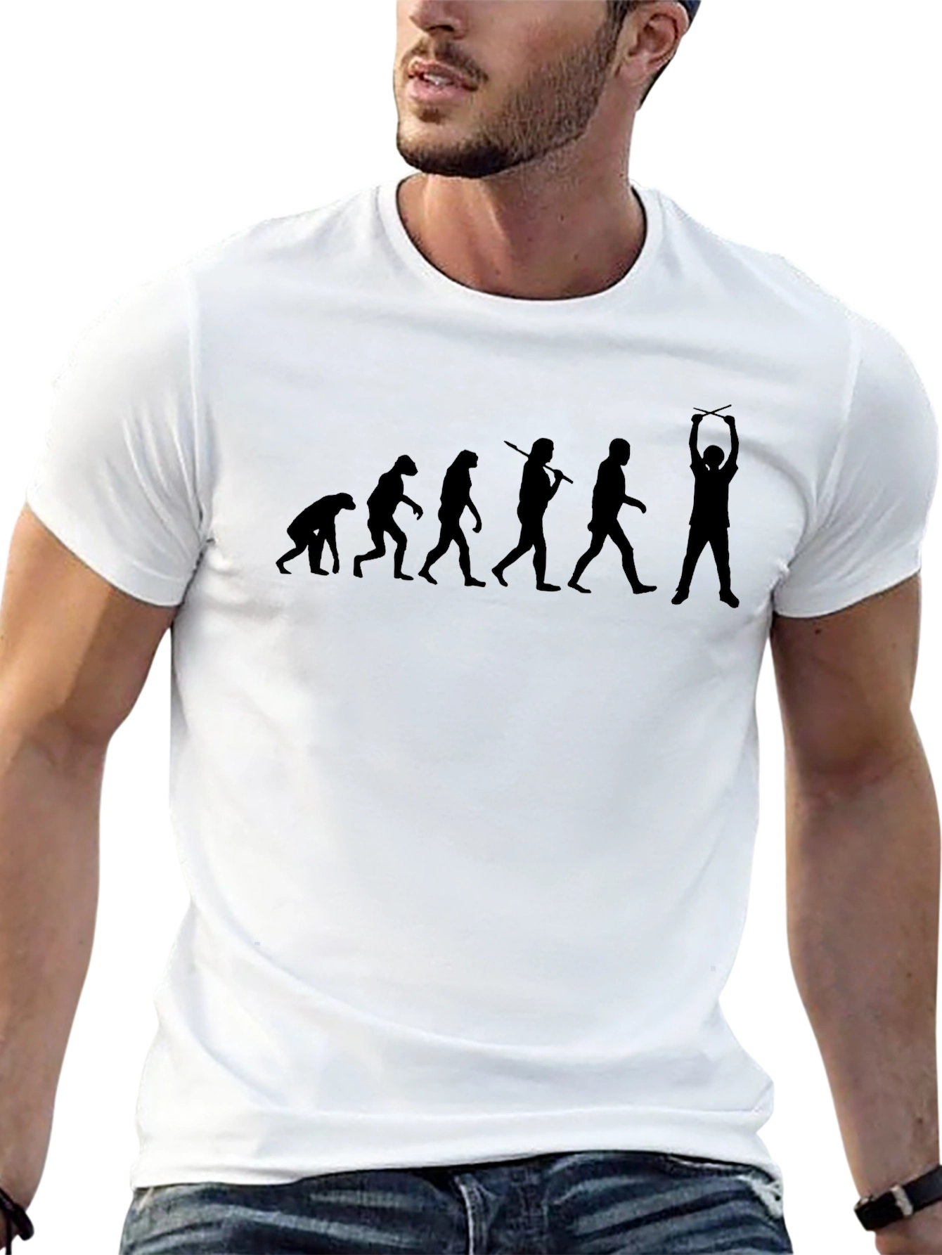 Evolution of Drumming Black T-Shirt