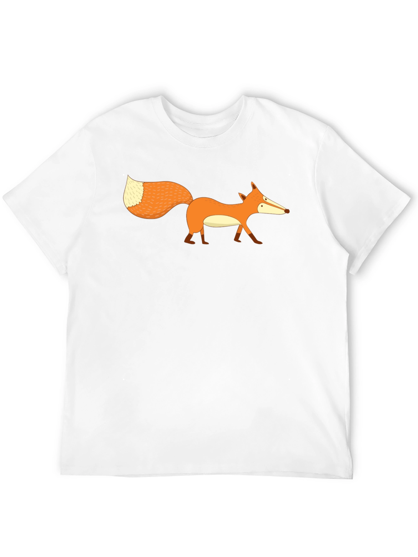 Cartoon Fox Graphic Print Mens Black T-Shirt
