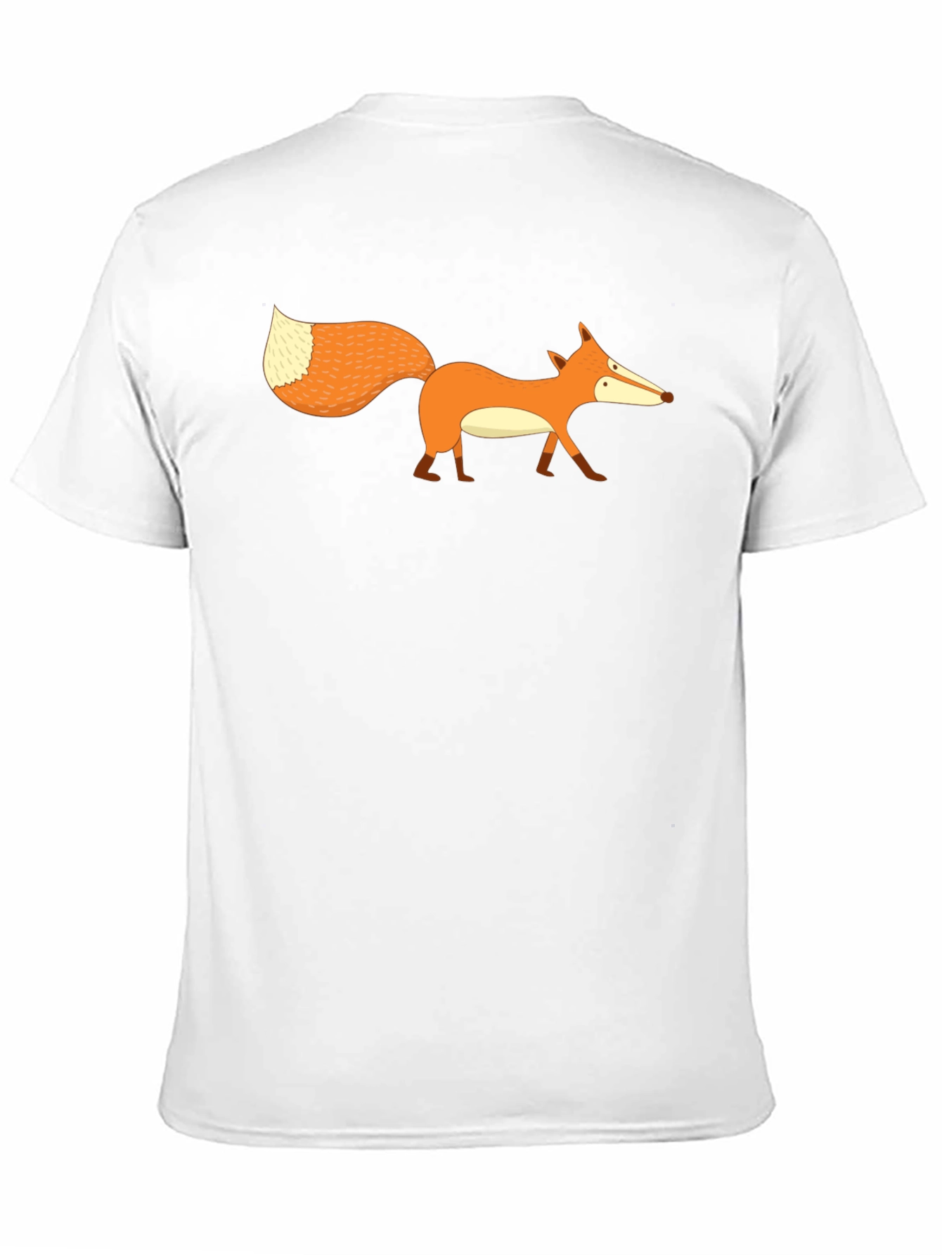 Cartoon Fox Graphic Print Mens Black T-Shirt