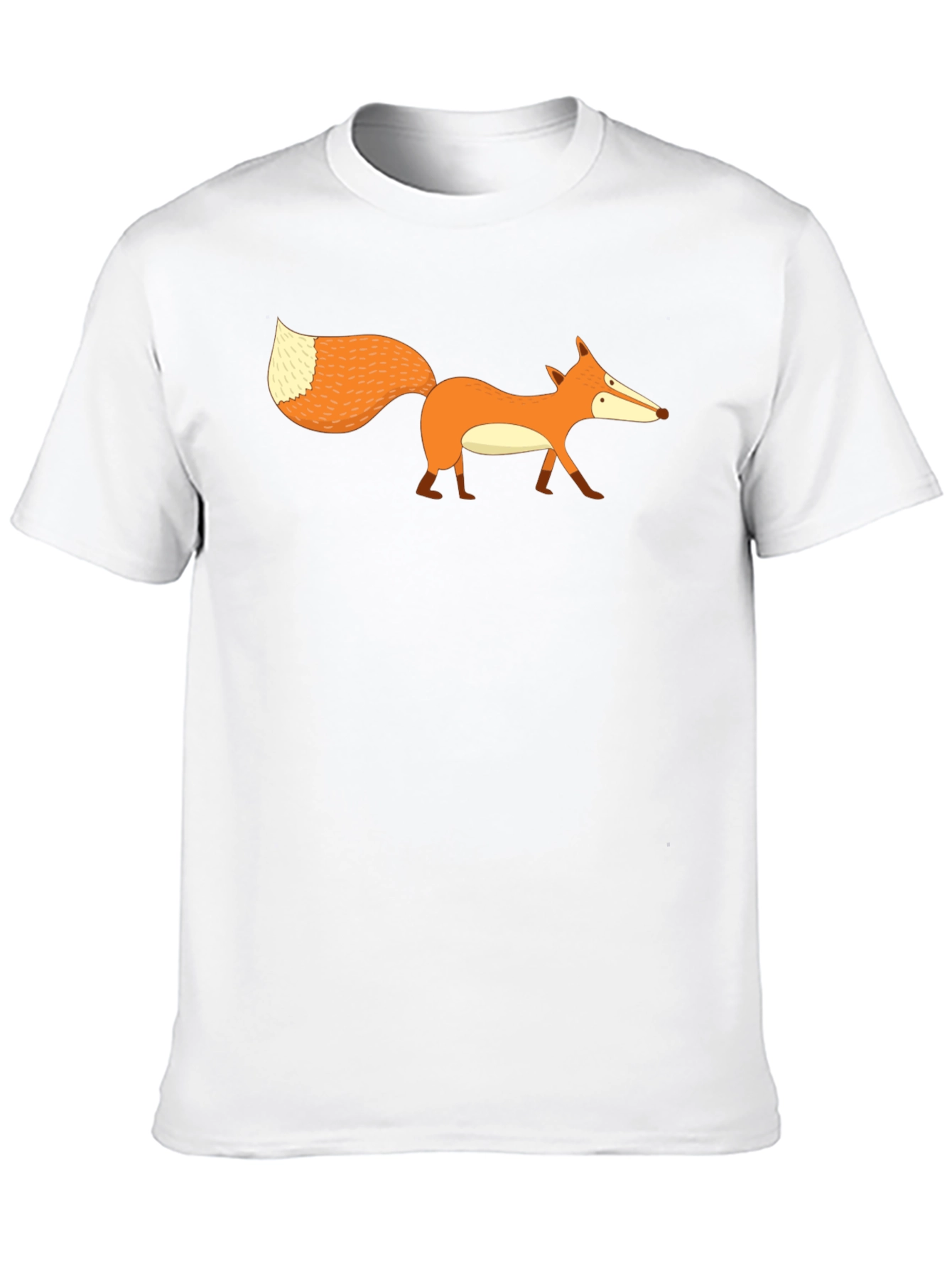 Cartoon Fox Graphic Print Mens Black T-Shirt