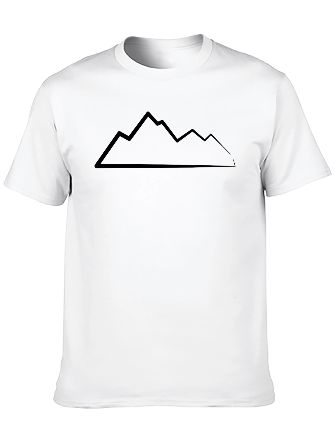 Mountain Peaks Graphic Tee - Black Cotton T-Shirt
