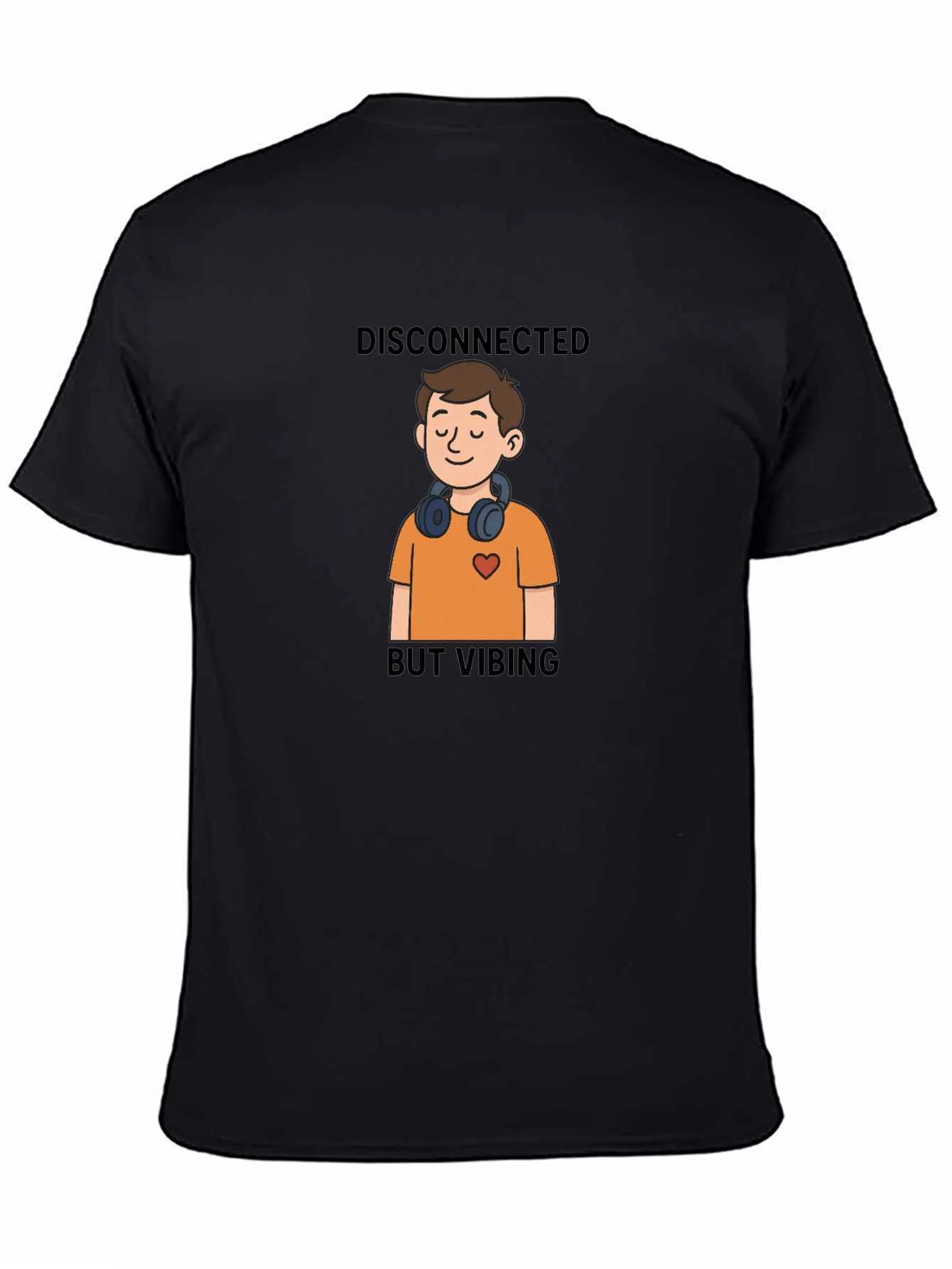 Disconnected But Vibing Black T-Shirt