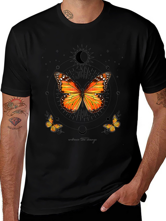 Butterfly Graphic Print Crew Neck T-Shirt