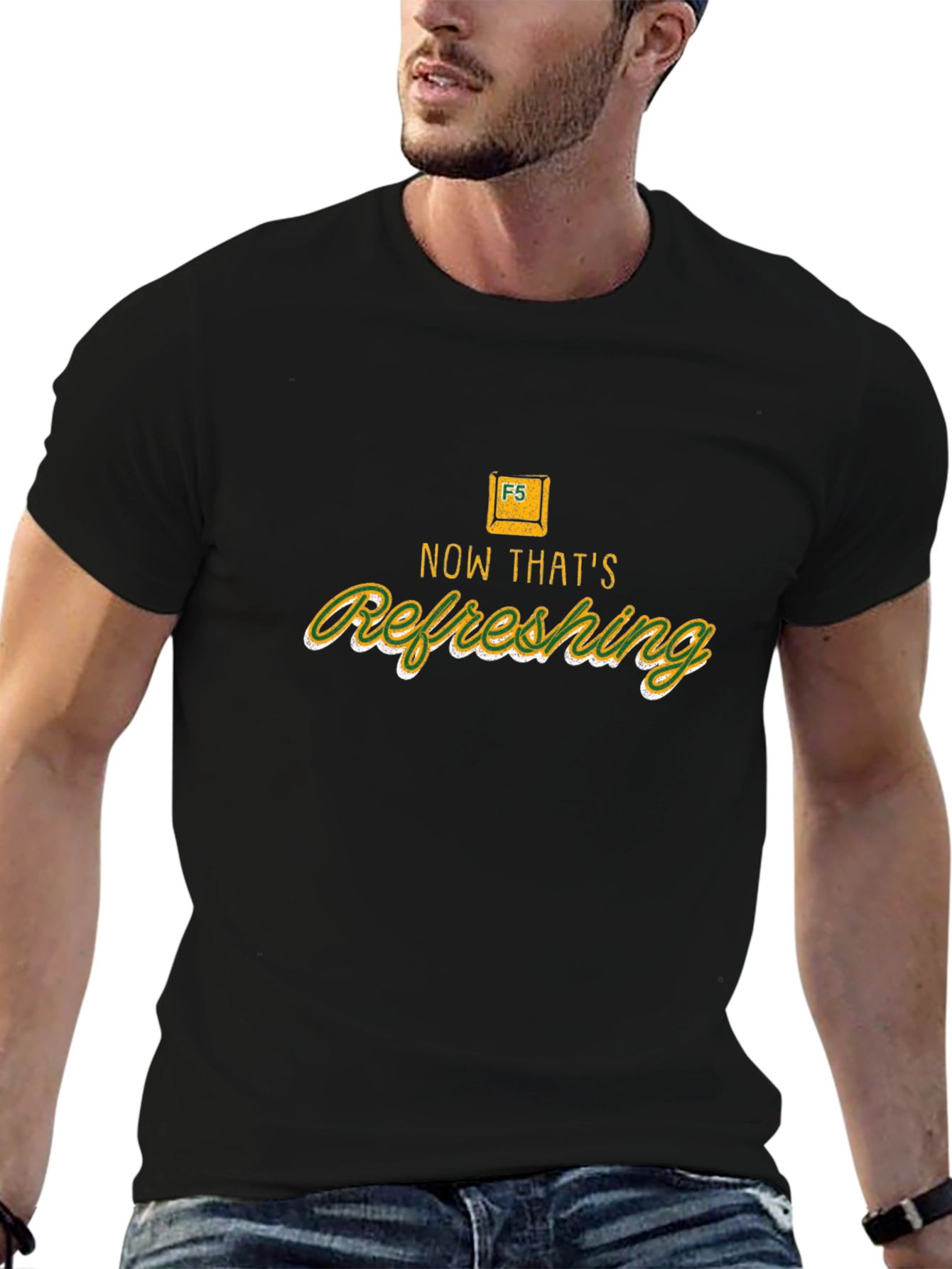 Refresh Button T-Shirt - Novelty Computer Humor Tee