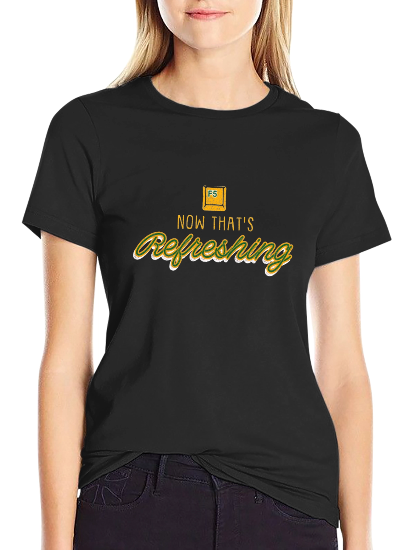 Refresh Button T-Shirt - Novelty Computer Humor Tee
