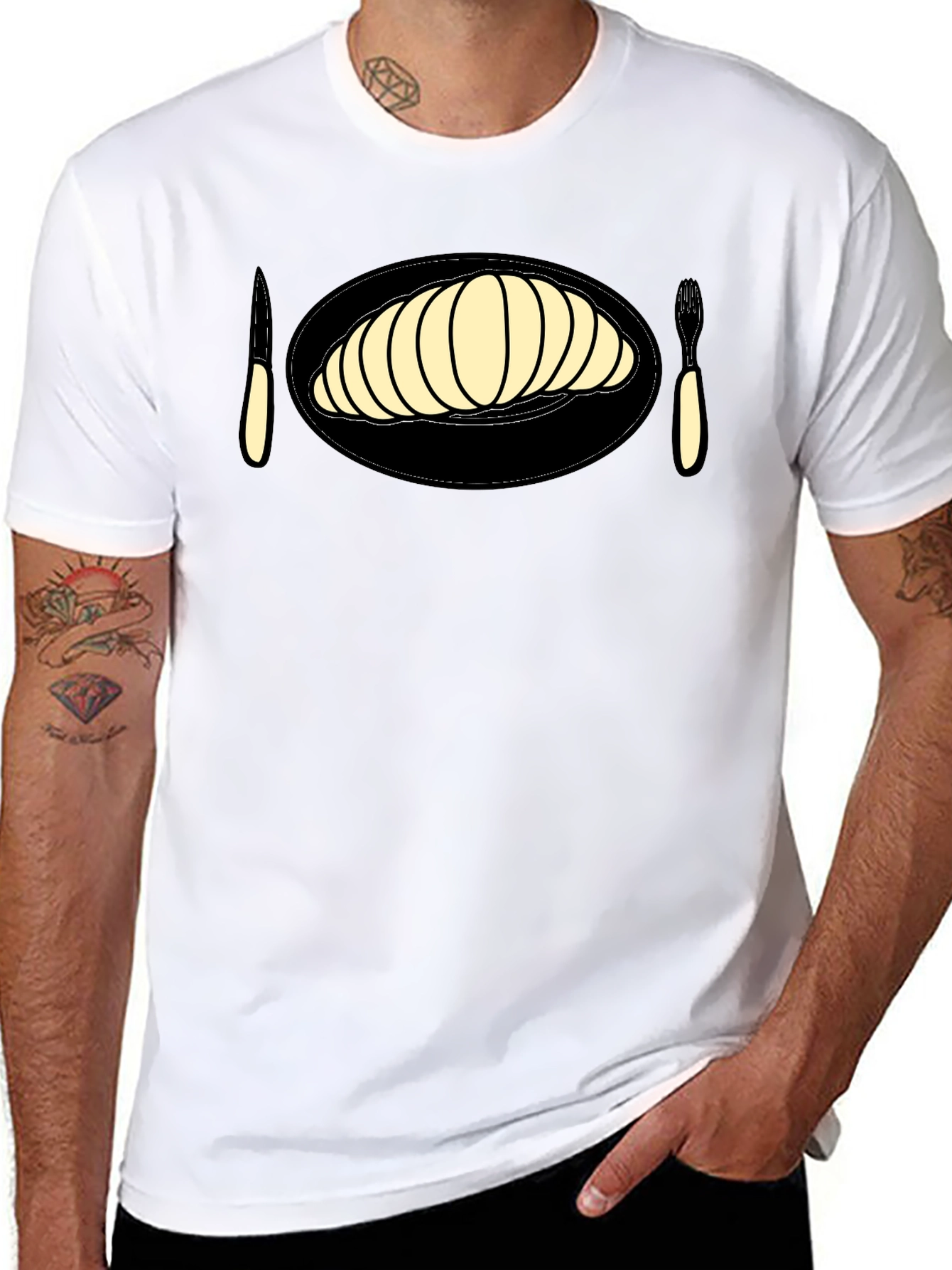 Croissant Graphic Tee - Unique Foodie Fashion