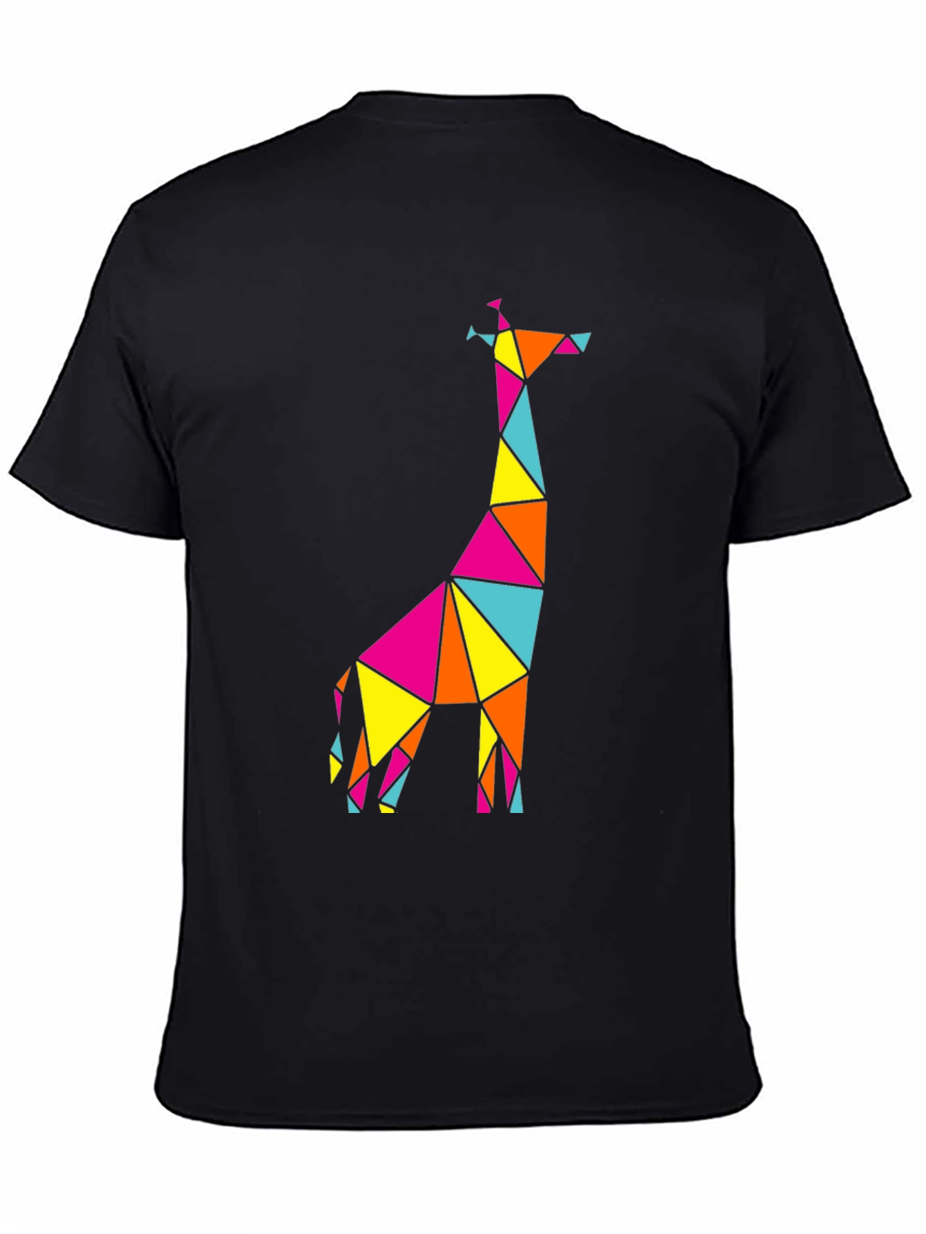 Geometric Giraffe Graphic Tee - Mens Black T-Shirt
