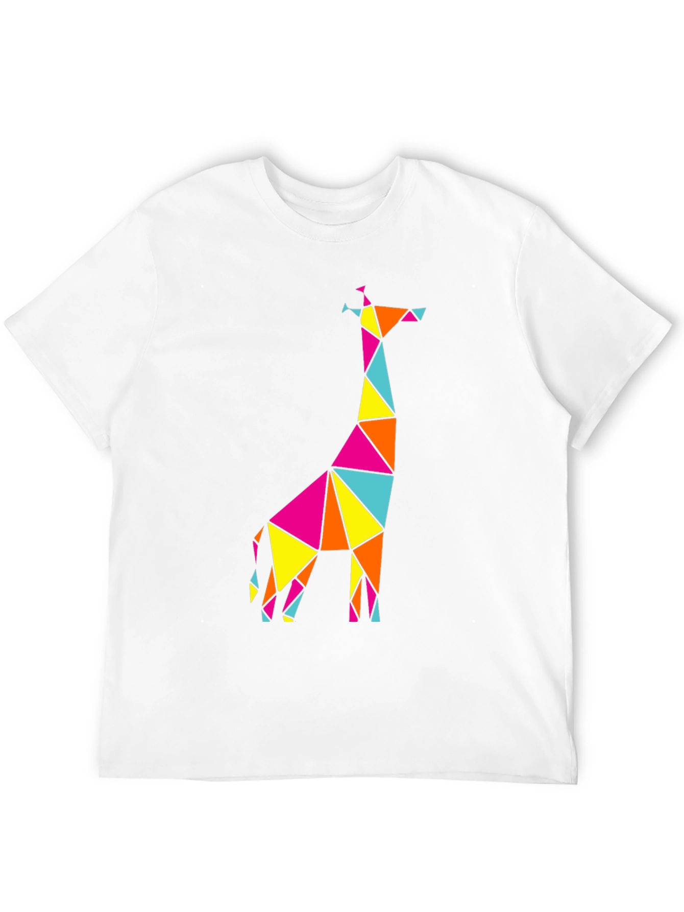 Geometric Giraffe Graphic Tee - Mens Black T-Shirt
