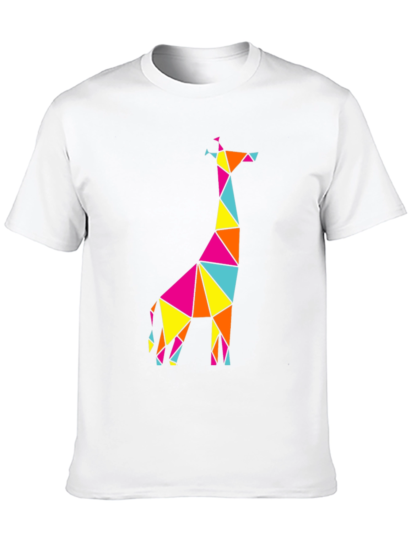 Geometric Giraffe Graphic Tee - Mens Black T-Shirt