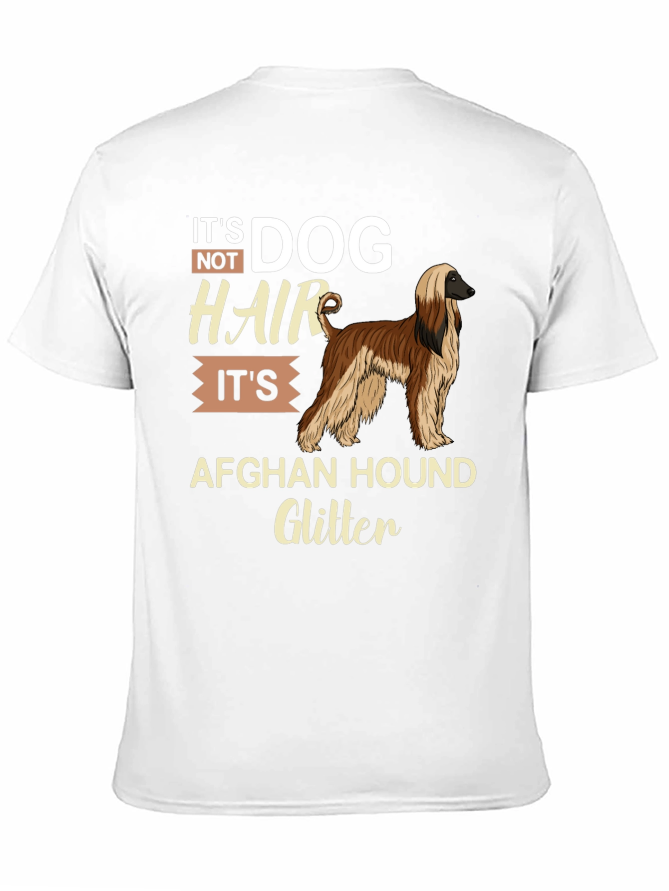 Dog Hair Afghan Hound Glitter T-Shirt