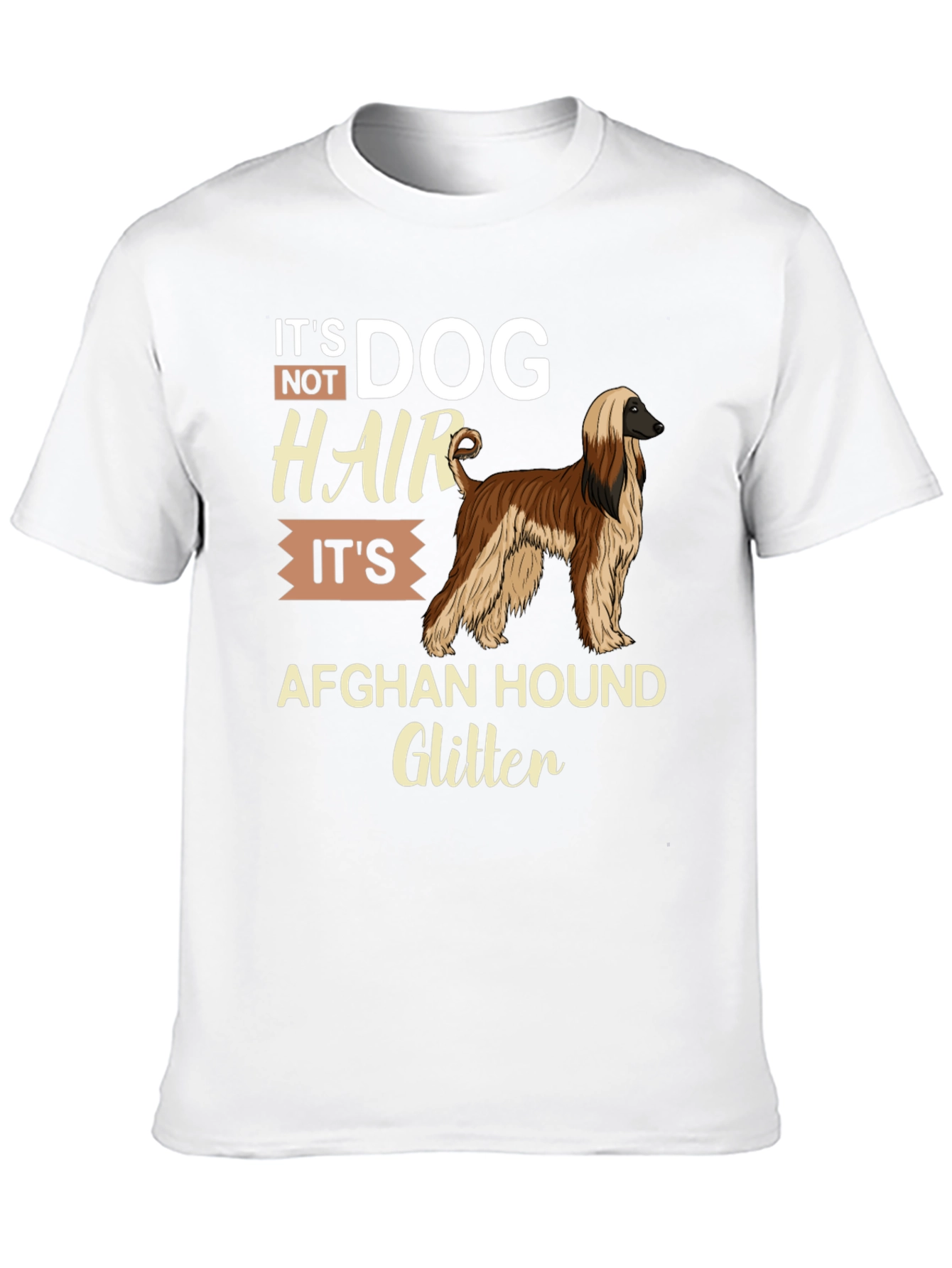 Dog Hair Afghan Hound Glitter T-Shirt