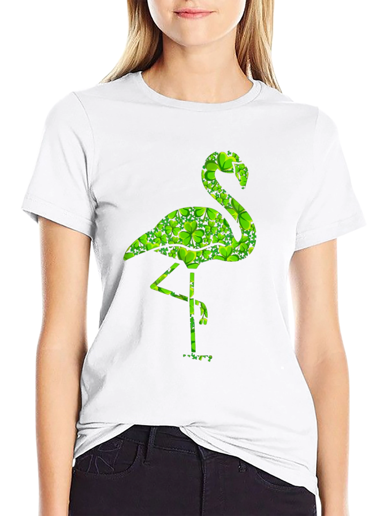 St. Patricks Day Flamingo Shamrock T-Shirt