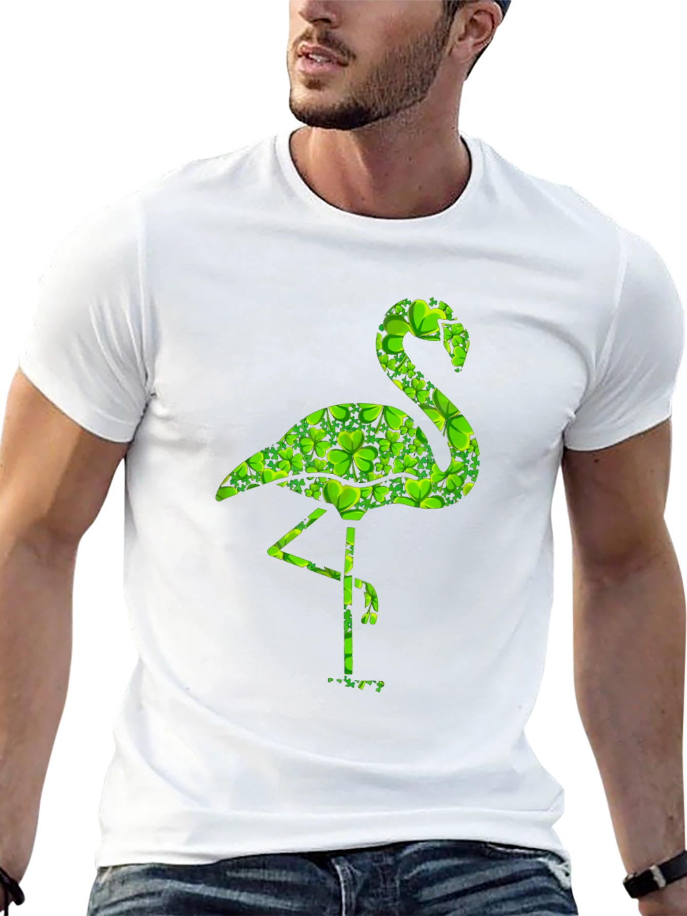 St. Patricks Day Flamingo Shamrock T-Shirt