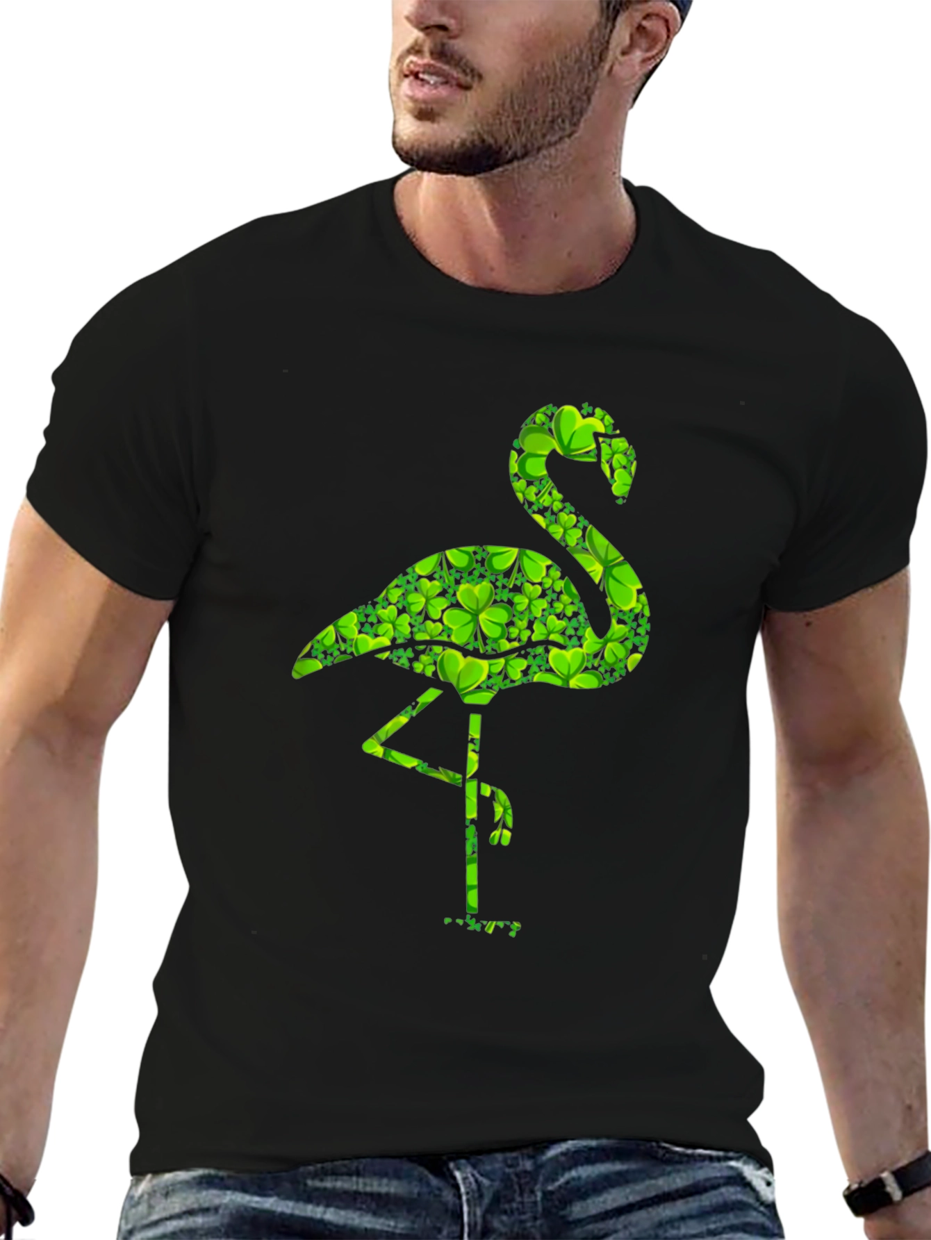 St. Patricks Day Flamingo Shamrock T-Shirt