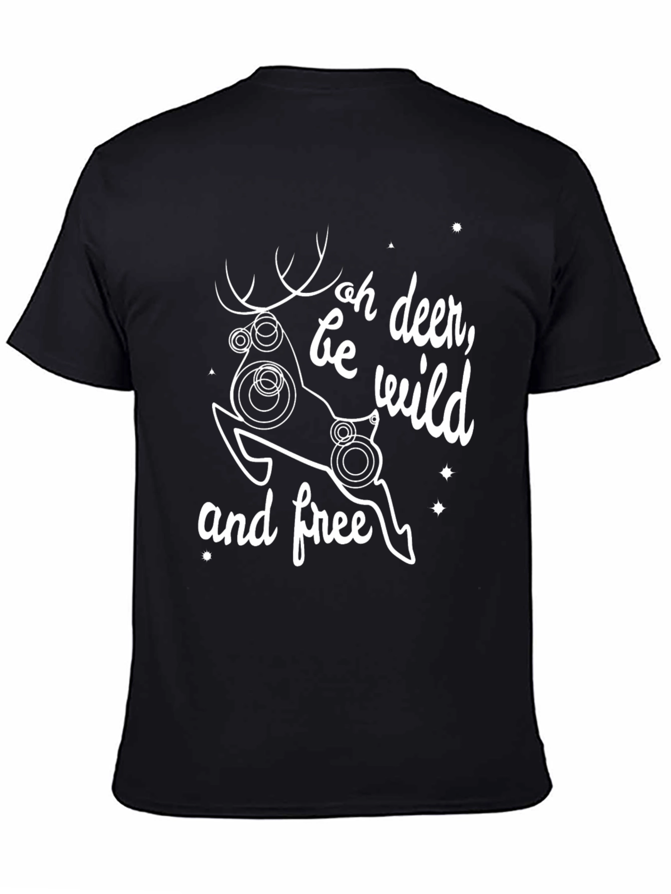 Oh Deer Be Wild and Free Black T-Shirt