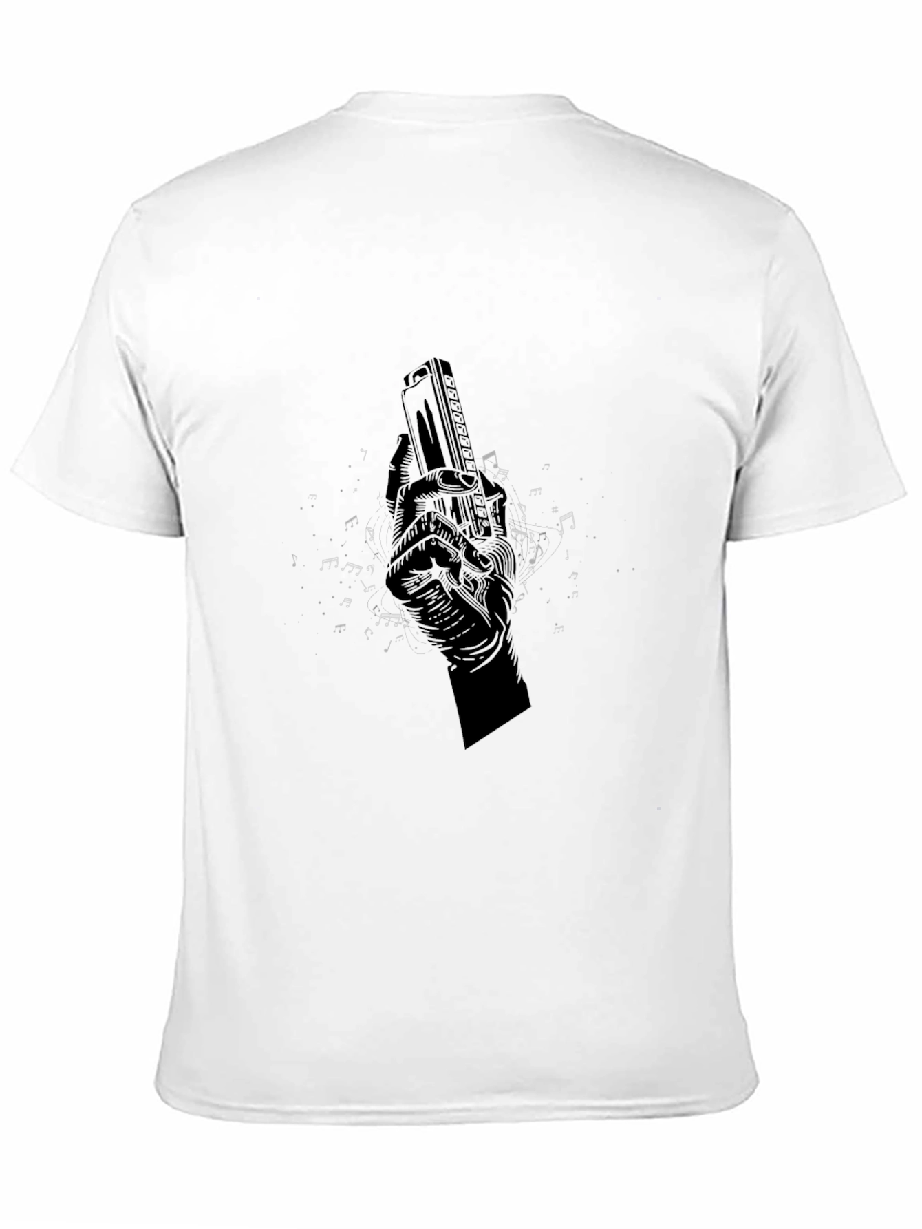 Harmonica Hand Graphic T-Shirt - Music Lover Tee