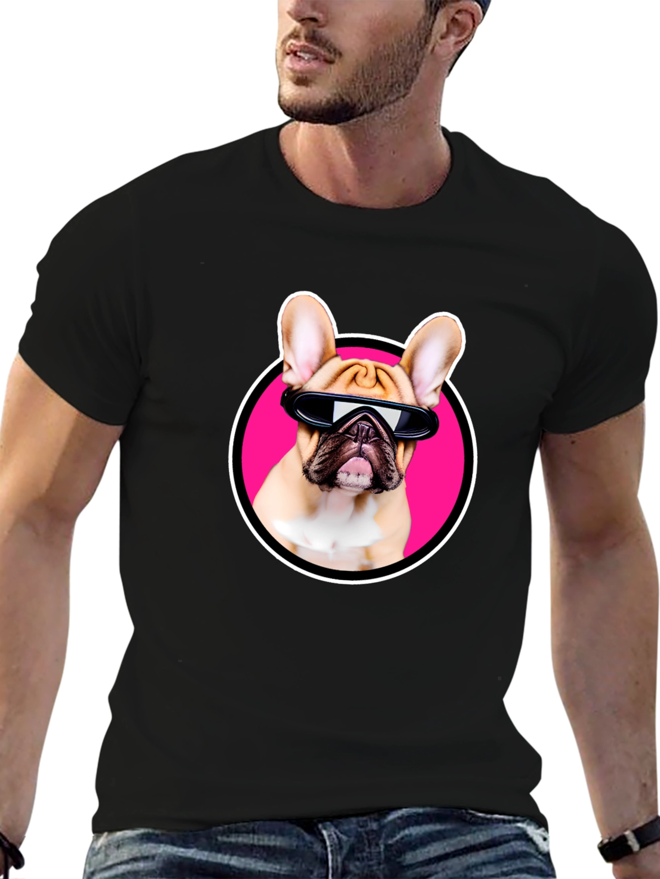 Cool Dog T-Shirt: French Bulldog with Sunglasses