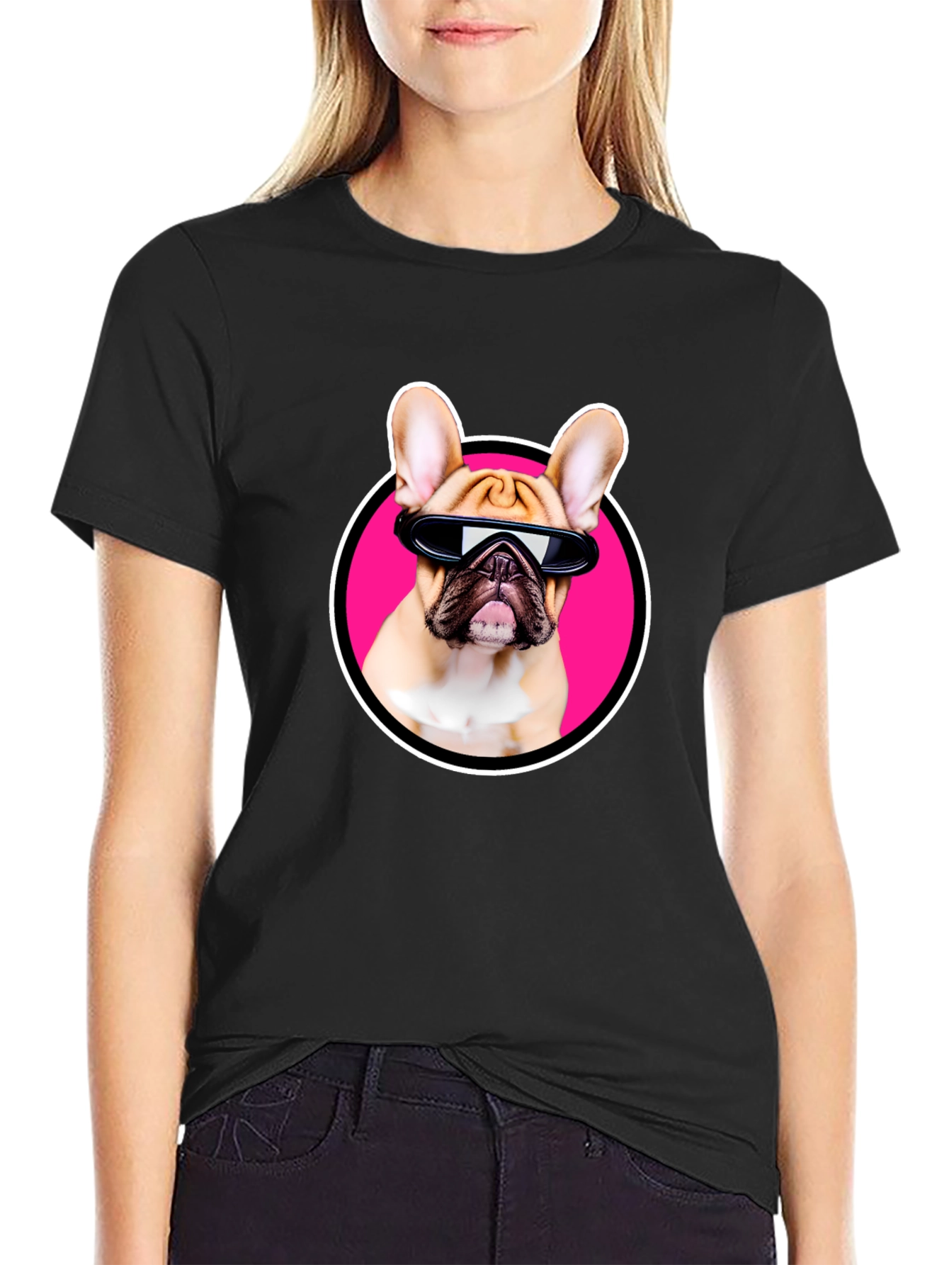 Cool Dog T-Shirt: French Bulldog with Sunglasses