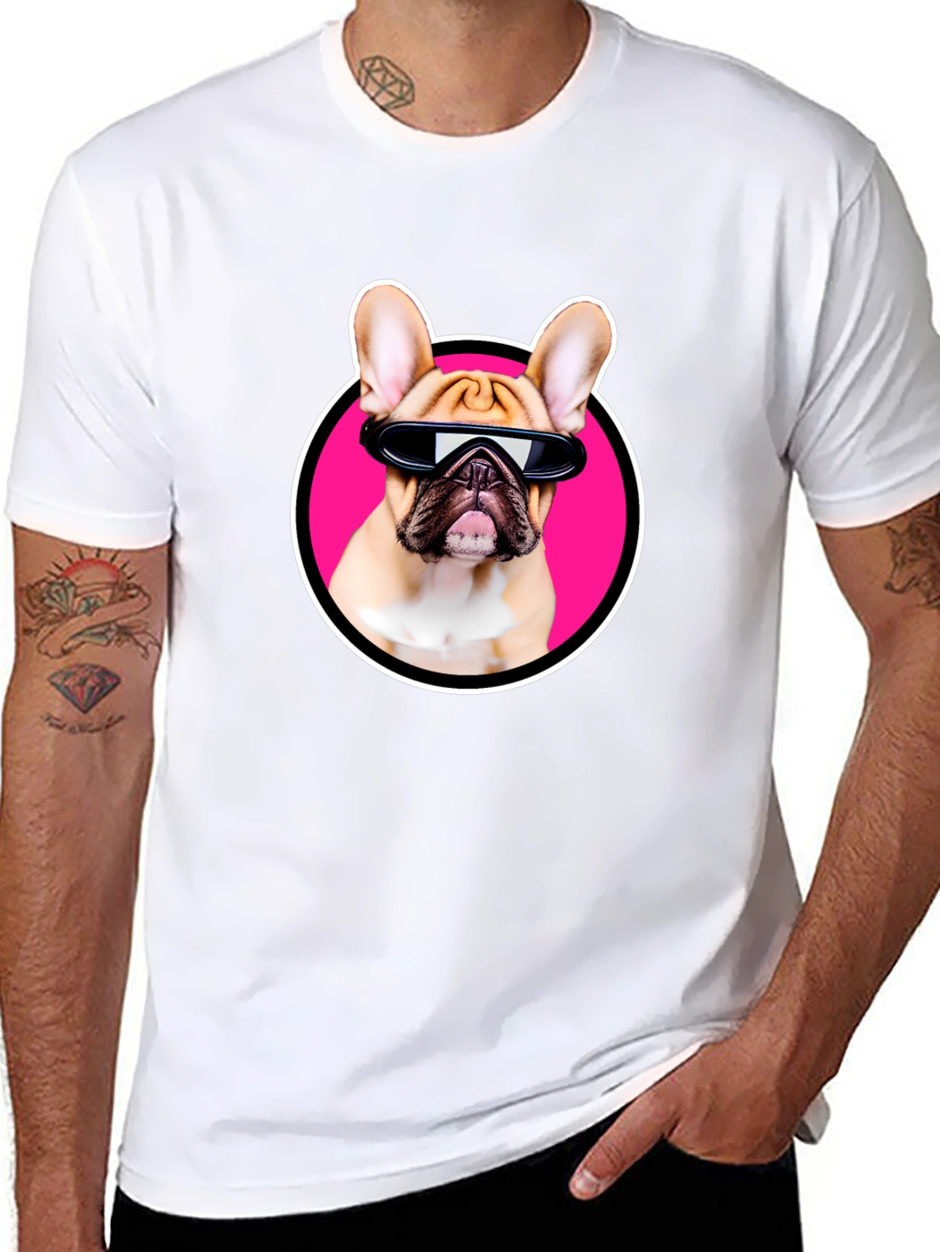 Cool Dog T-Shirt: French Bulldog with Sunglasses