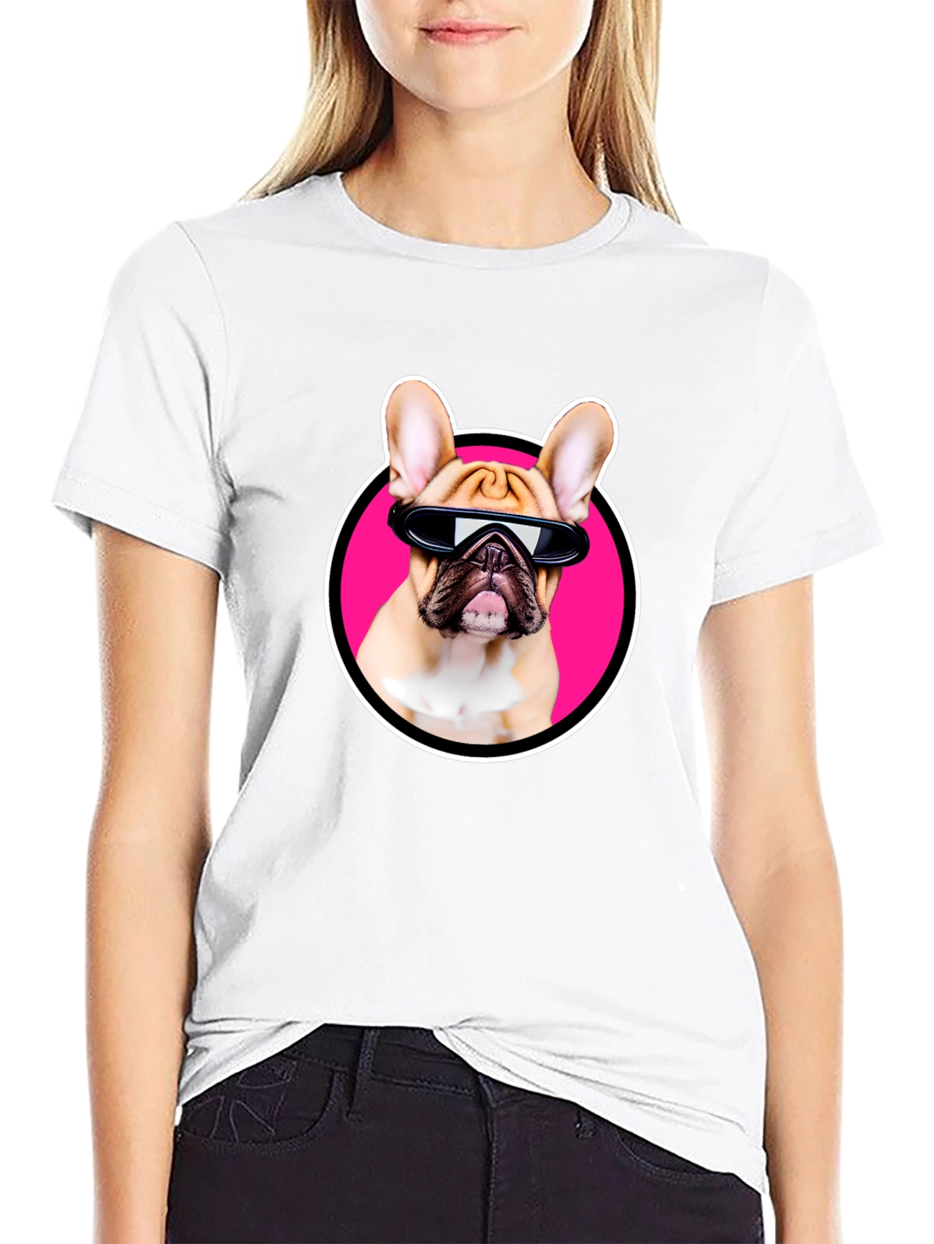 Cool Dog T-Shirt: French Bulldog with Sunglasses
