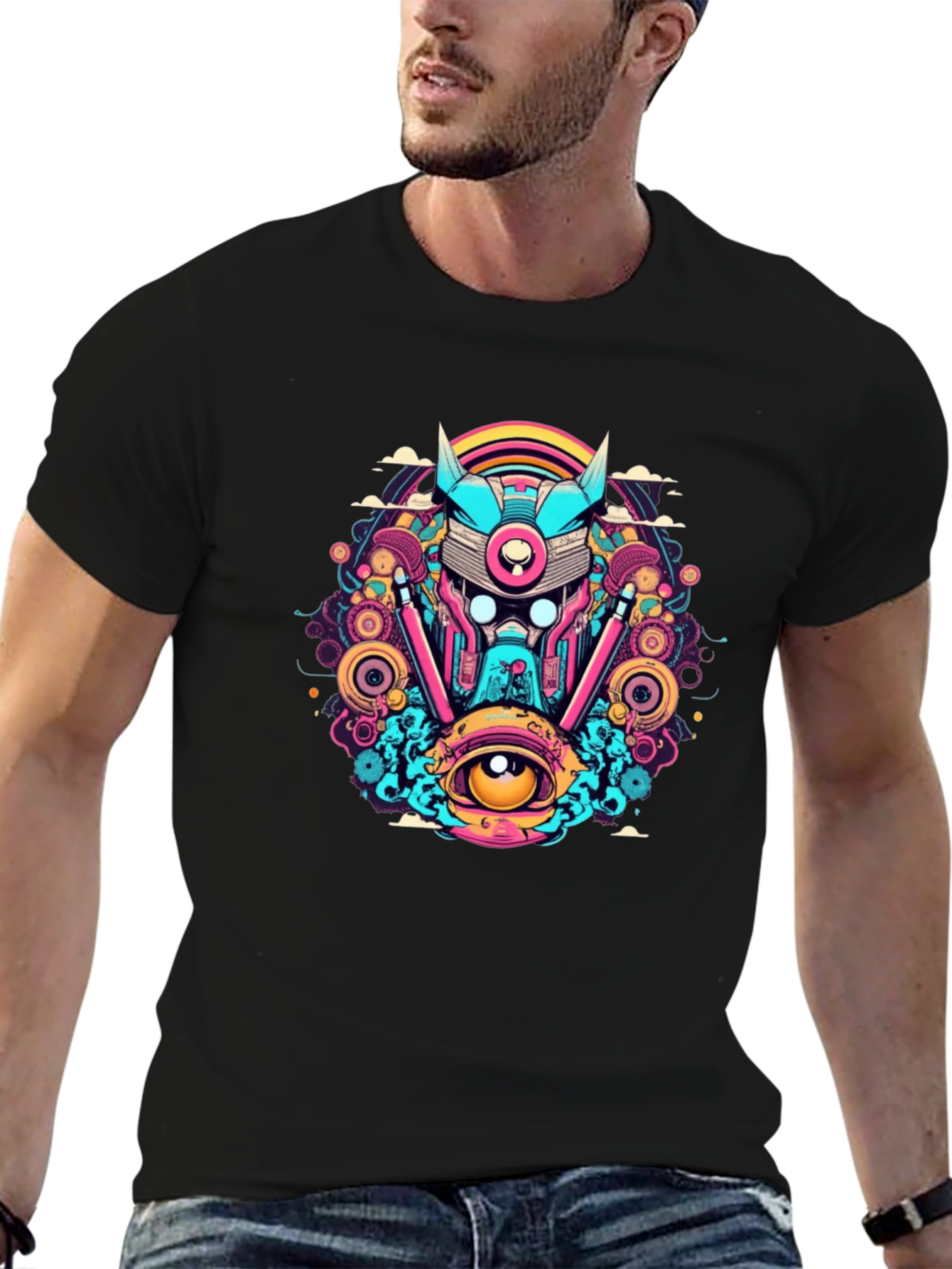 Cyberpunk Graphic T-Shirt - Vivid Design