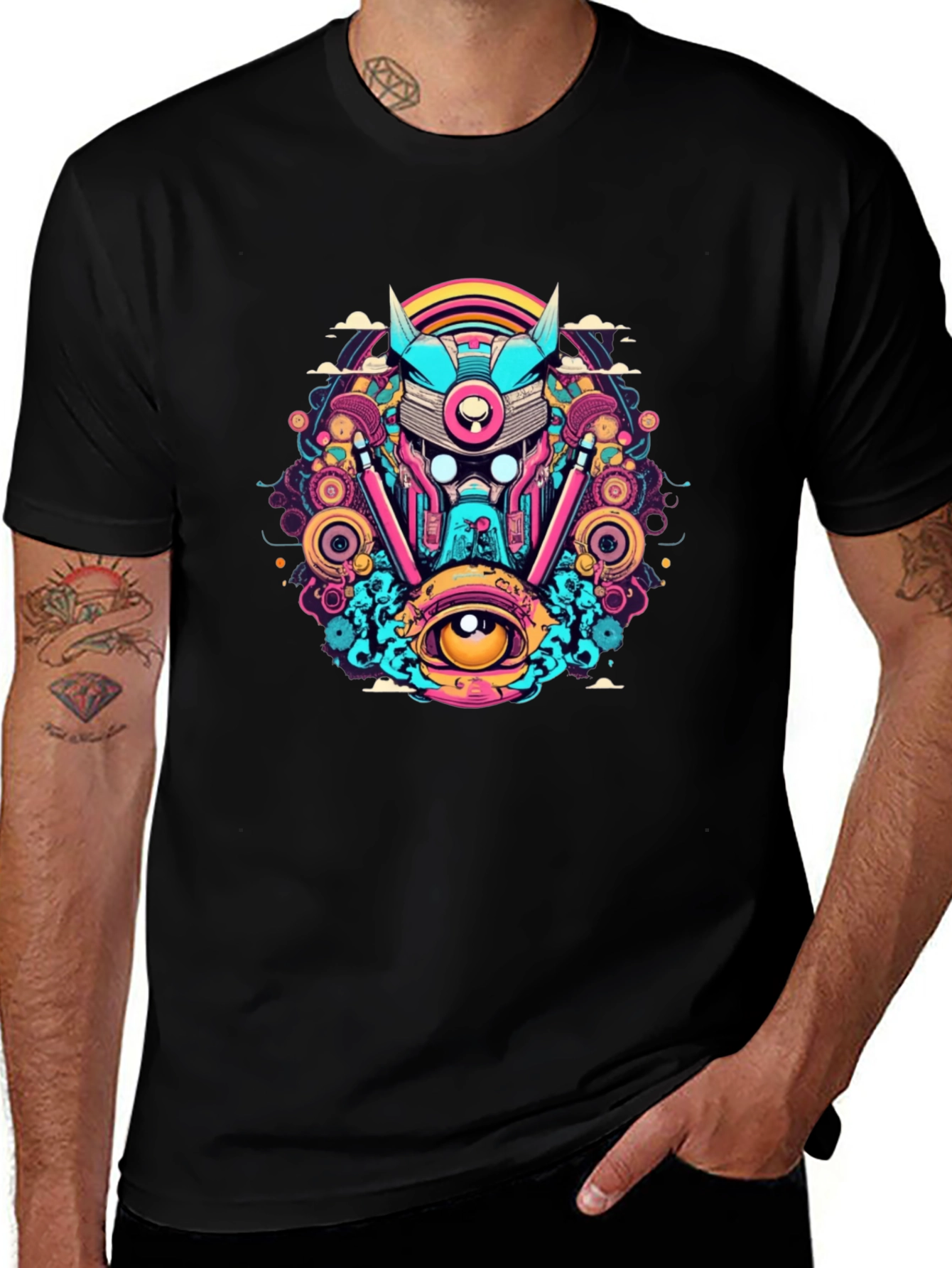 Cyberpunk Graphic T-Shirt - Vivid Design