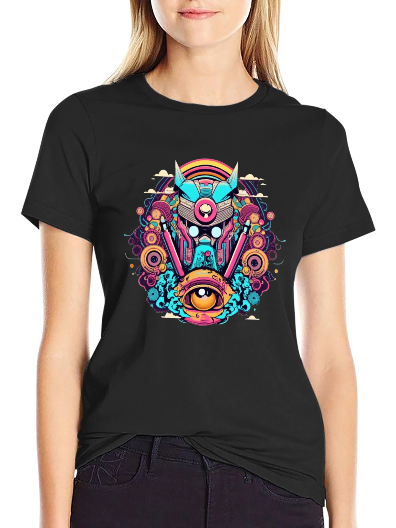 Cyberpunk Graphic T-Shirt - Vivid Design